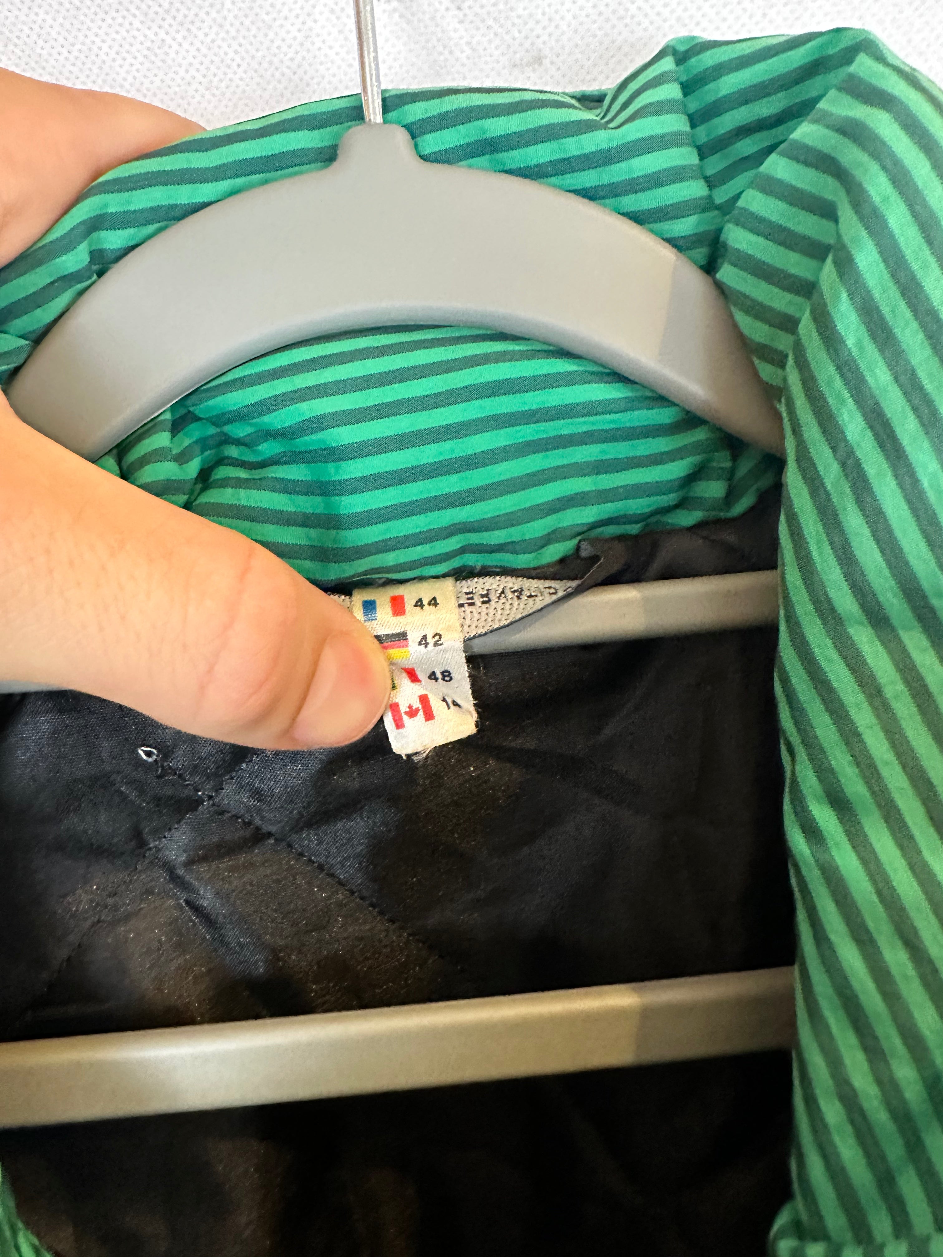 Vintage Skioverall von K-way in grün gestreift in M/L