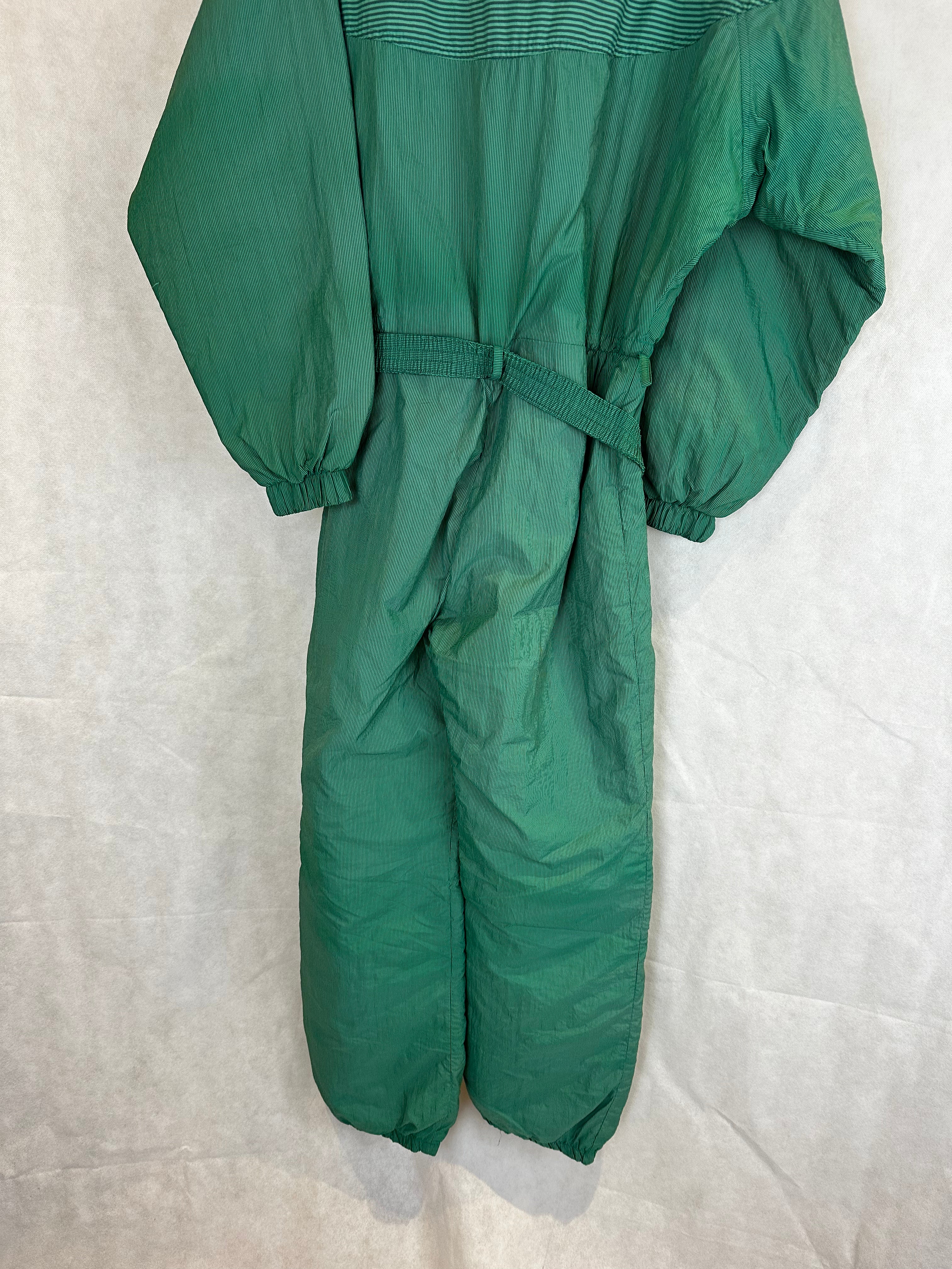 Vintage Skioverall von K-way in grün gestreift in M/L