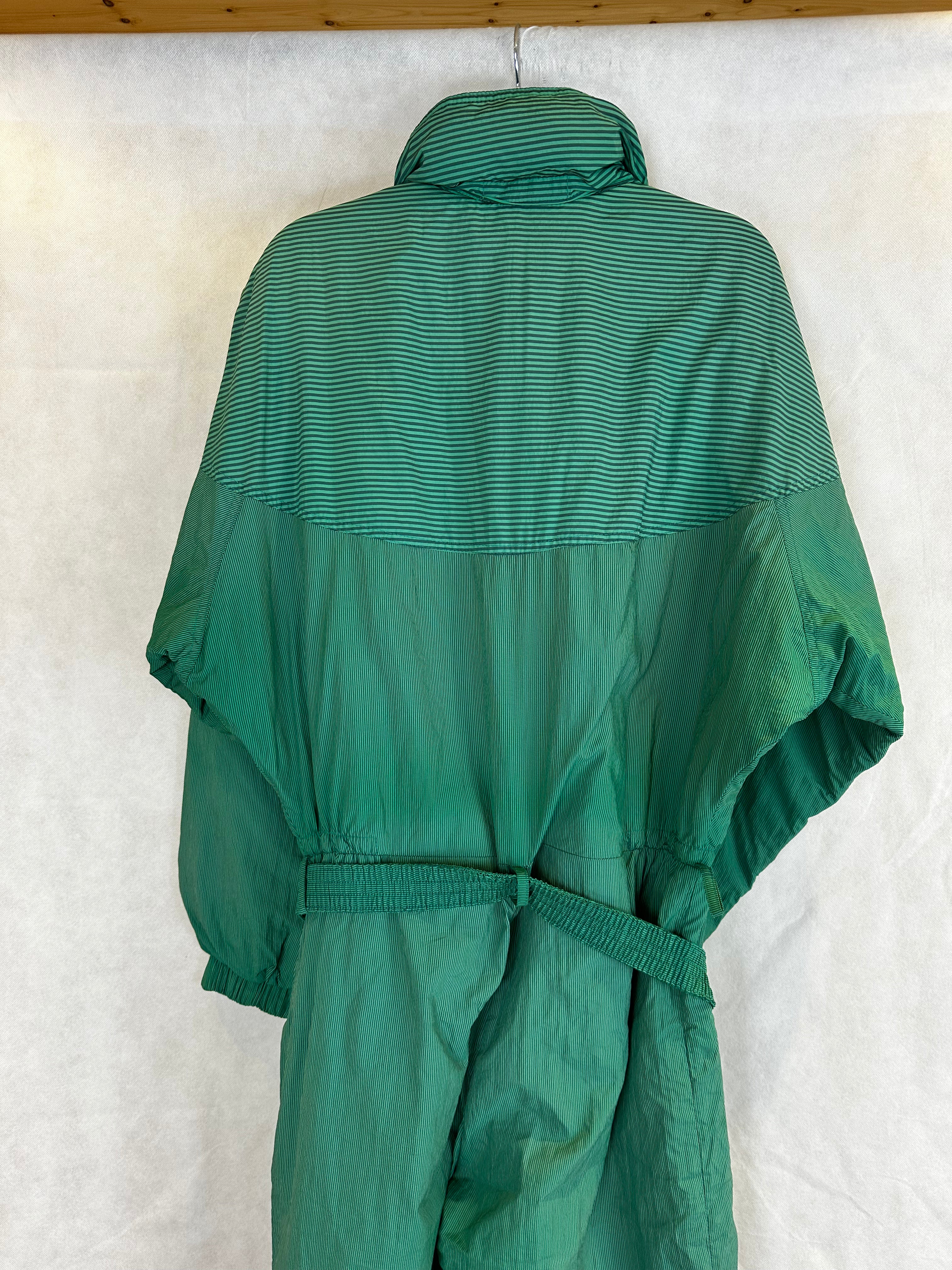Vintage Skioverall von K-way in grün gestreift in M/L