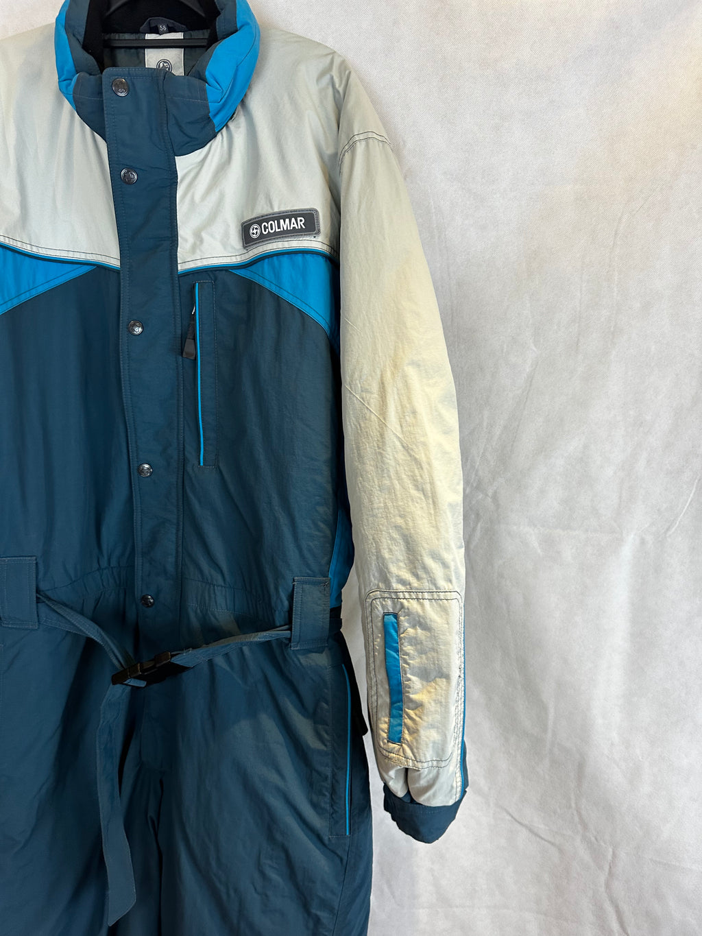 Vintage Skioverall von COLMAR in L/XL in blau/weiss