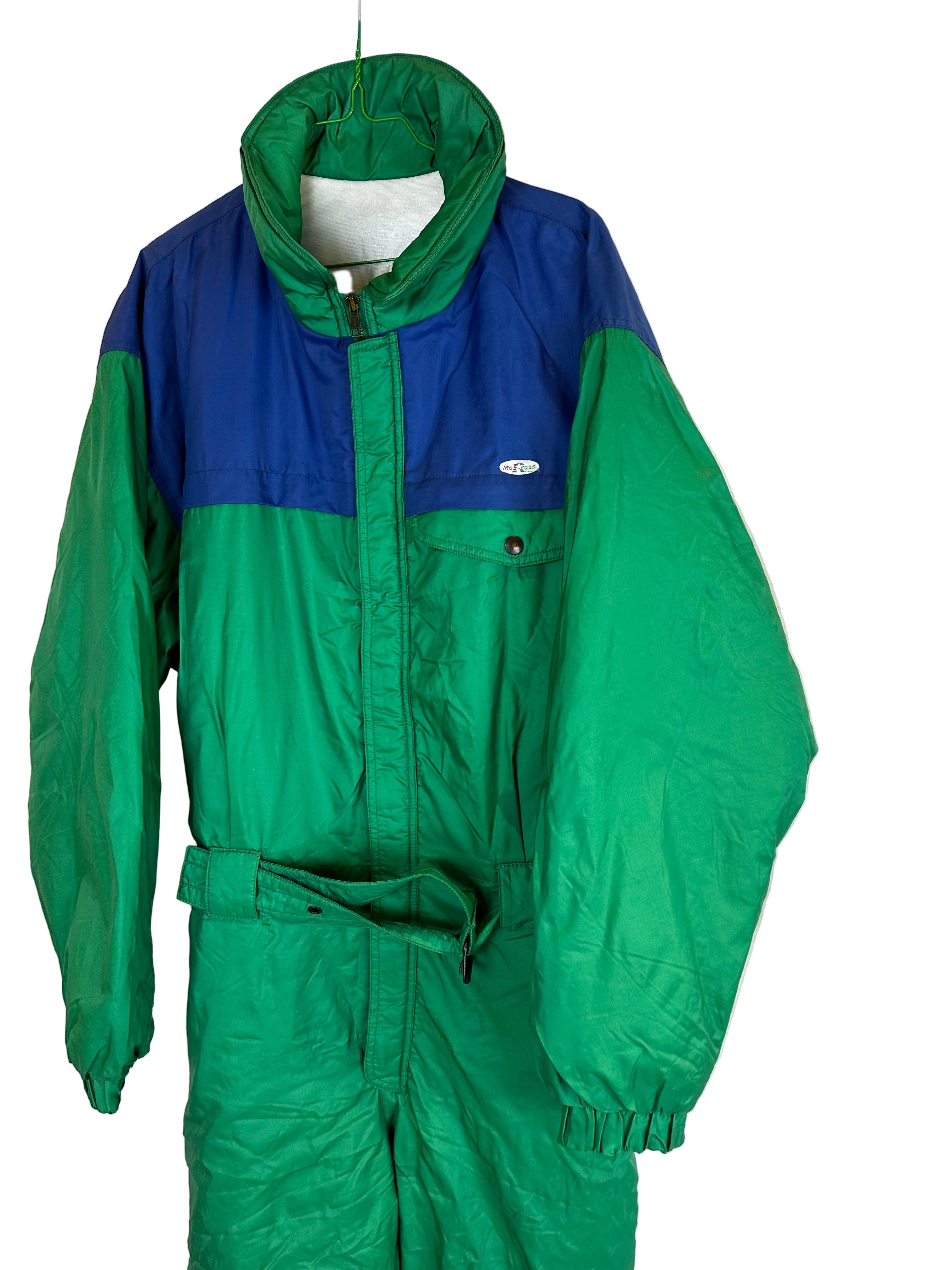 Vintage Skioverall in Grün/blau in L/XL