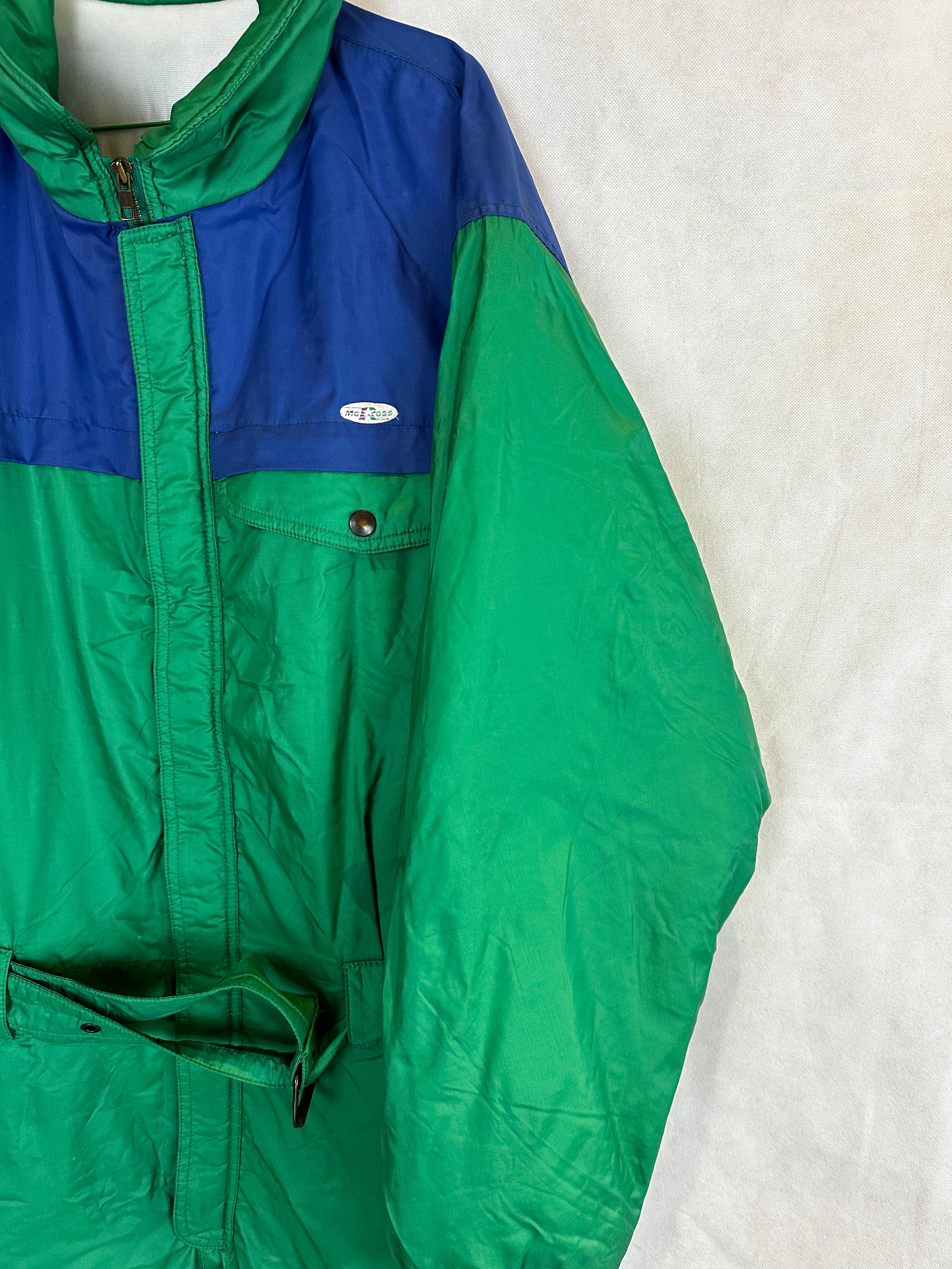 Vintage Skioverall in Grün/blau in L/XL