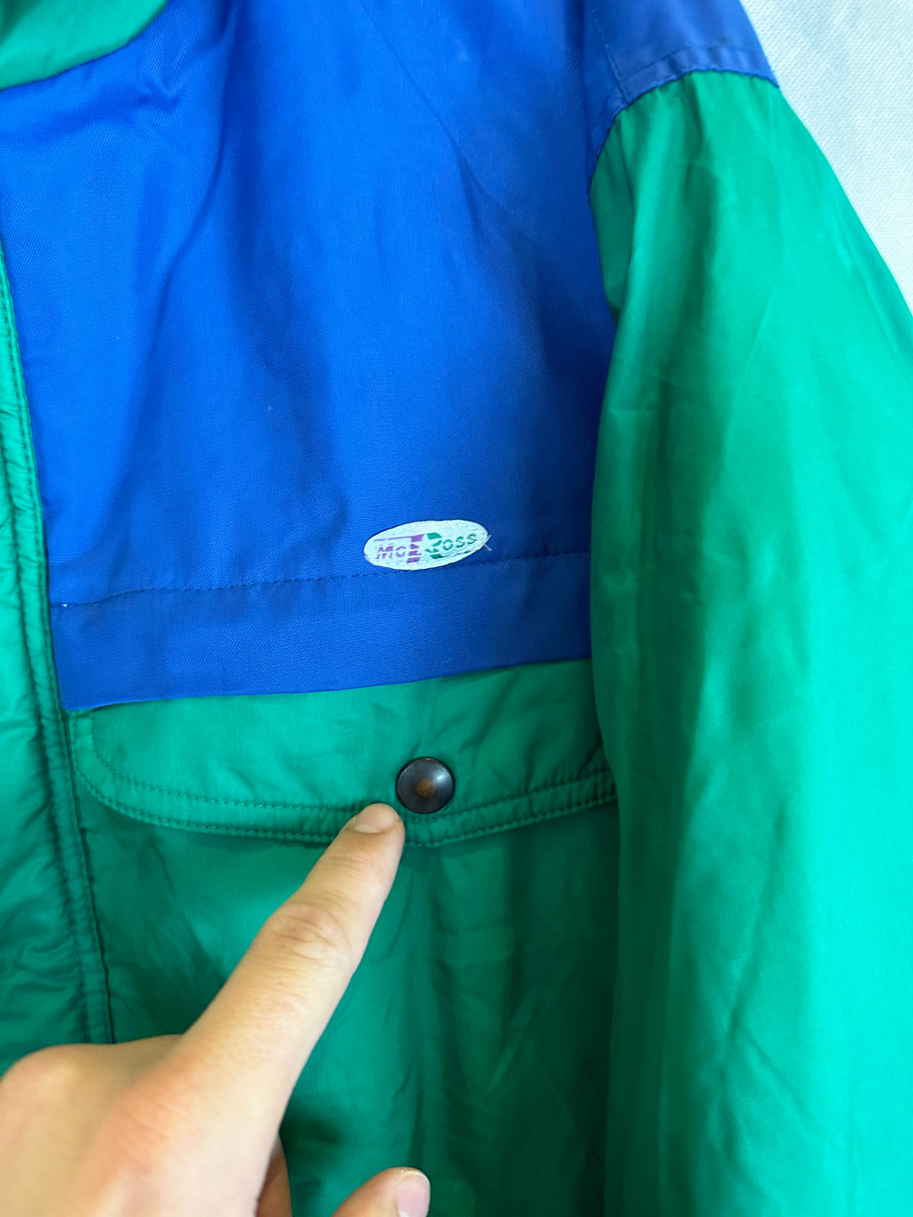 Vintage Skioverall in Grün/blau in L/XL