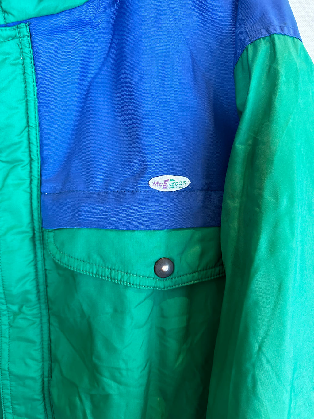Vintage Skioverall in Grün/blau in L/XL