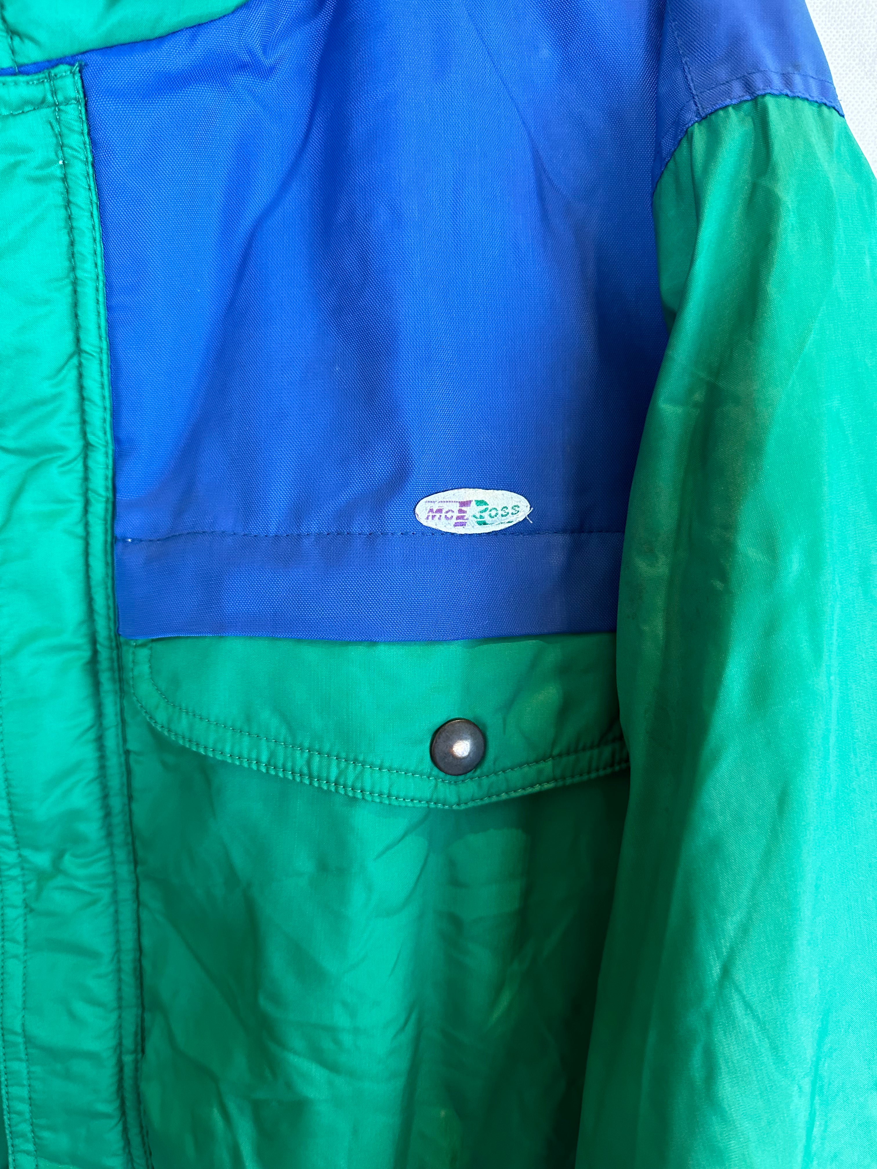 Vintage Skioverall in Grün/blau in L/XL