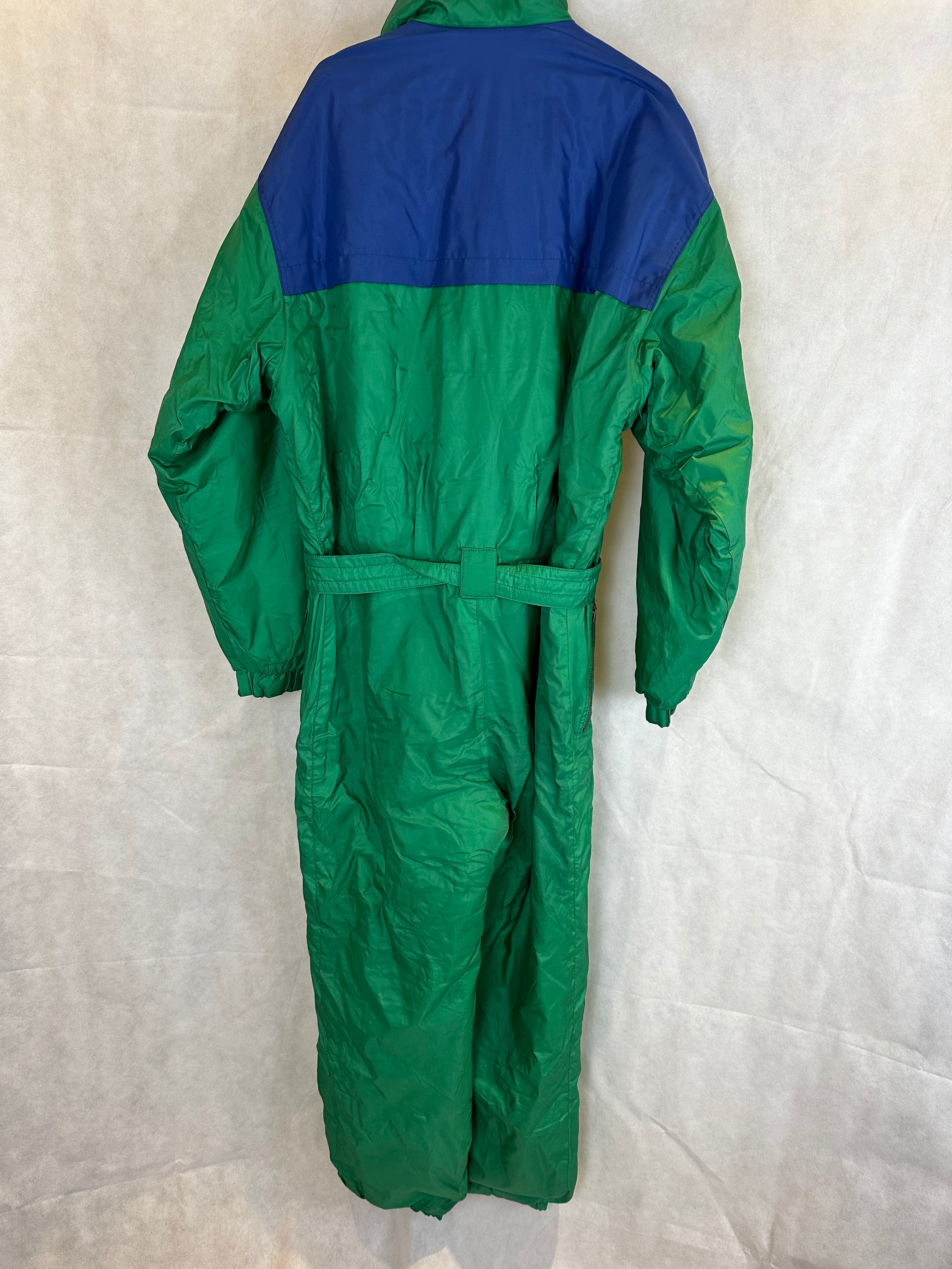 Vintage Skioverall in Grün/blau in L/XL