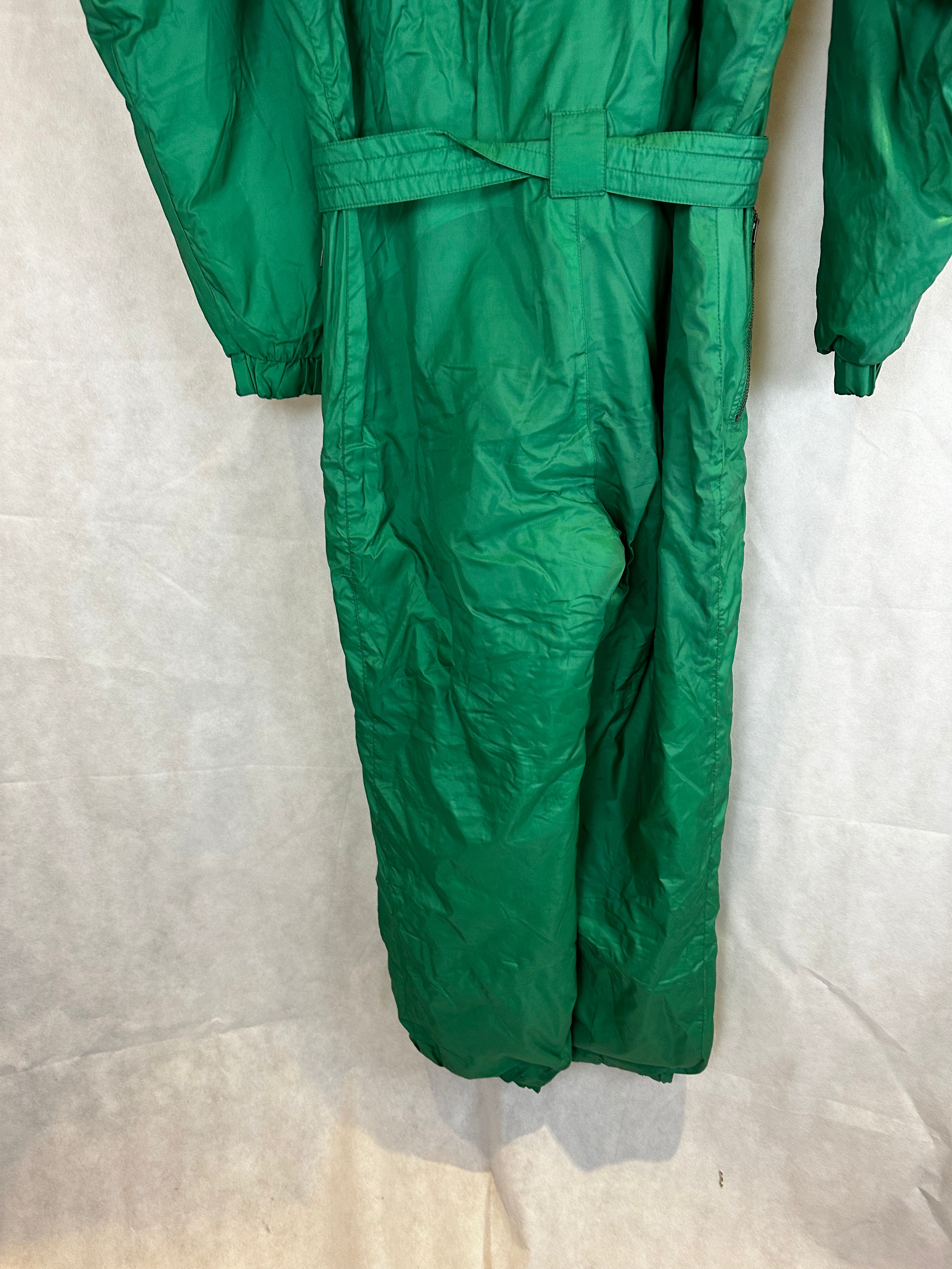 Vintage Skioverall in Grün/blau in L/XL