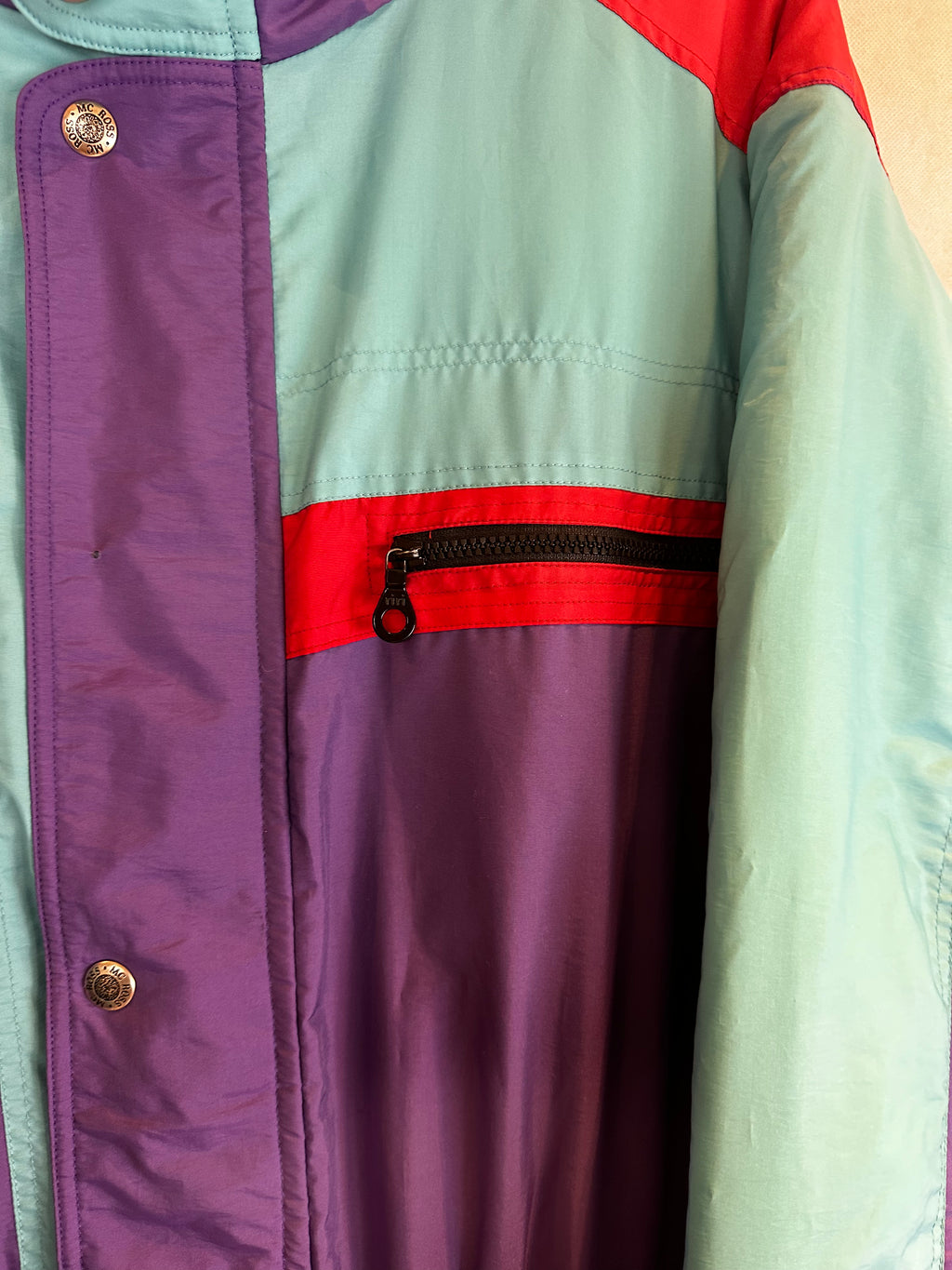 Vintage Skioverall von MC.ROSS in Lila/blau L/XL