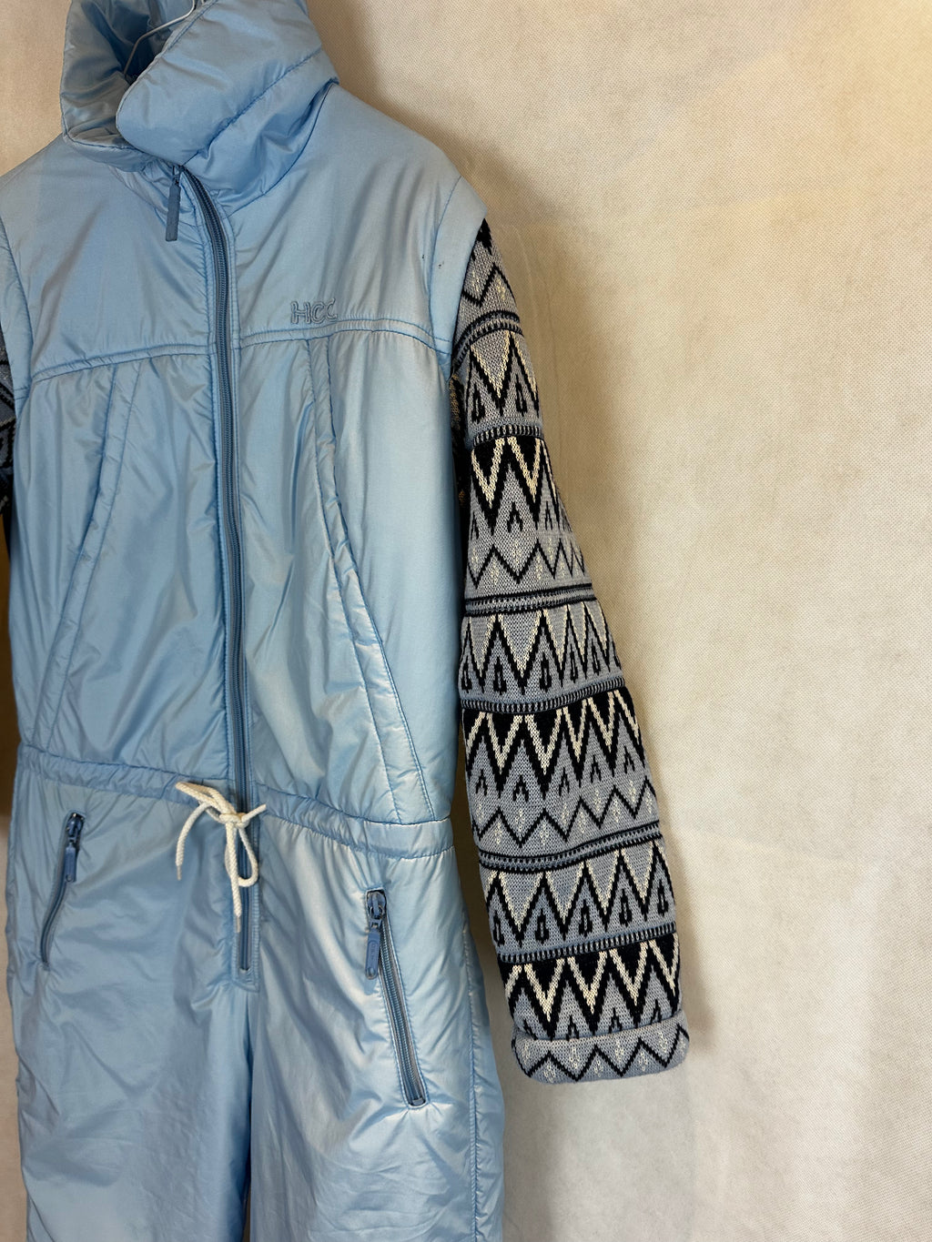 Vintage Skioverall in Turkis warm in Größe S