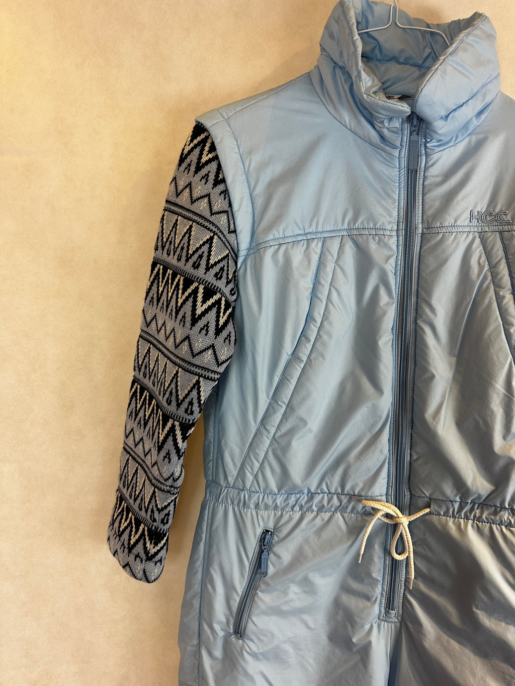 Vintage Skioverall in Turkis warm in Größe S