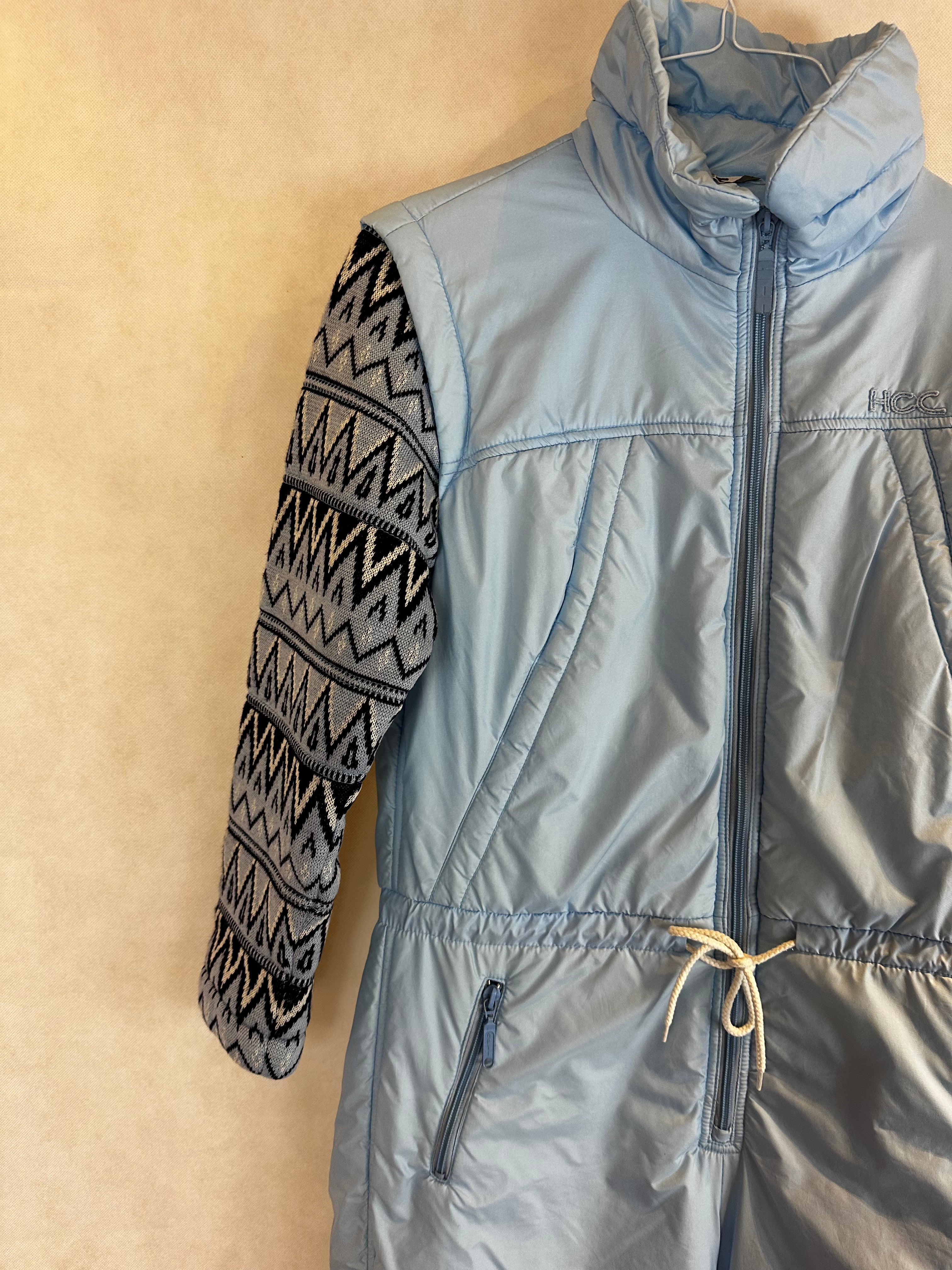 Vintage Skioverall in Turkis warm in Größe S