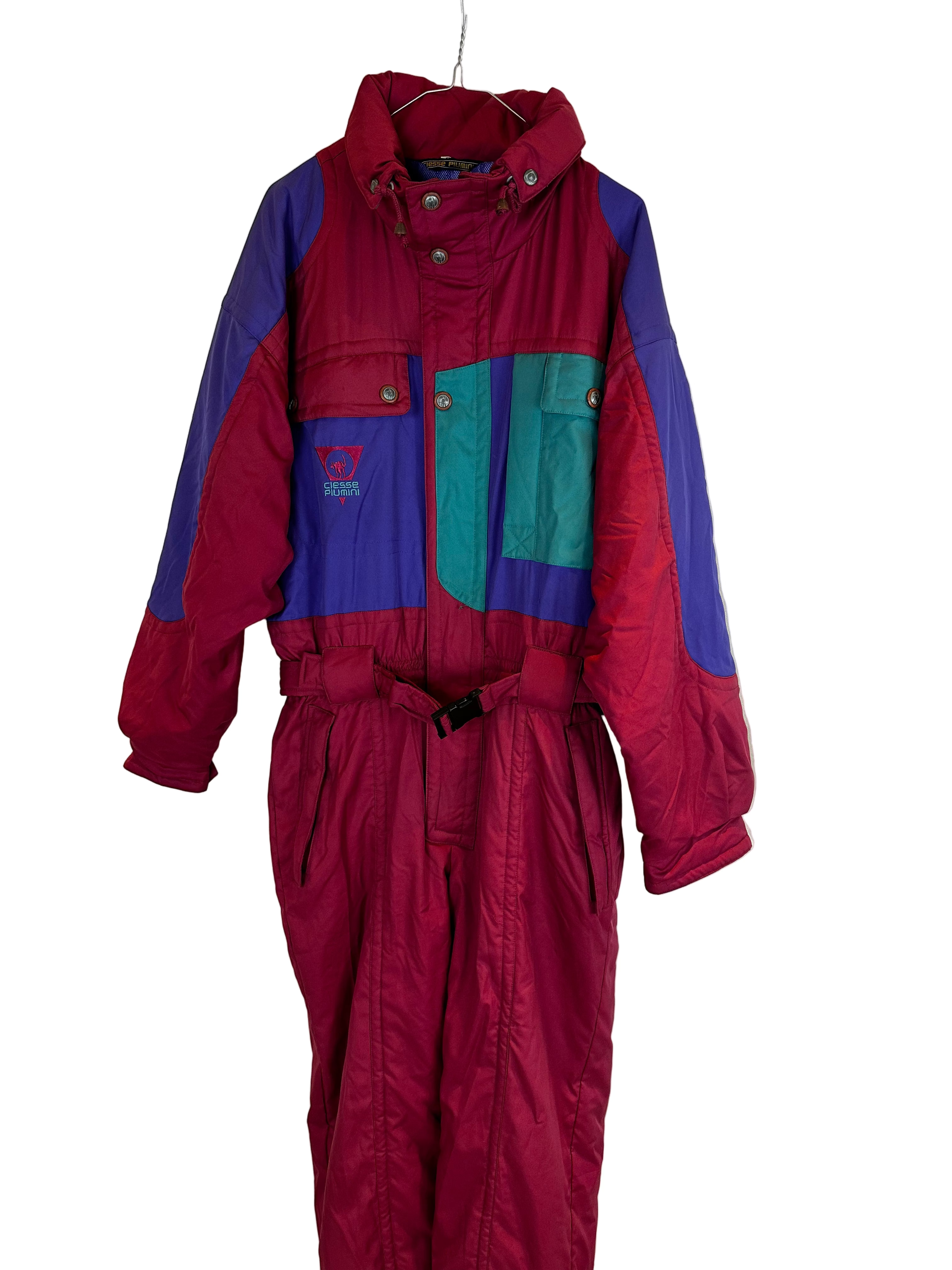 Vintage Skioverall von Dublin in rot/blau in L/XL