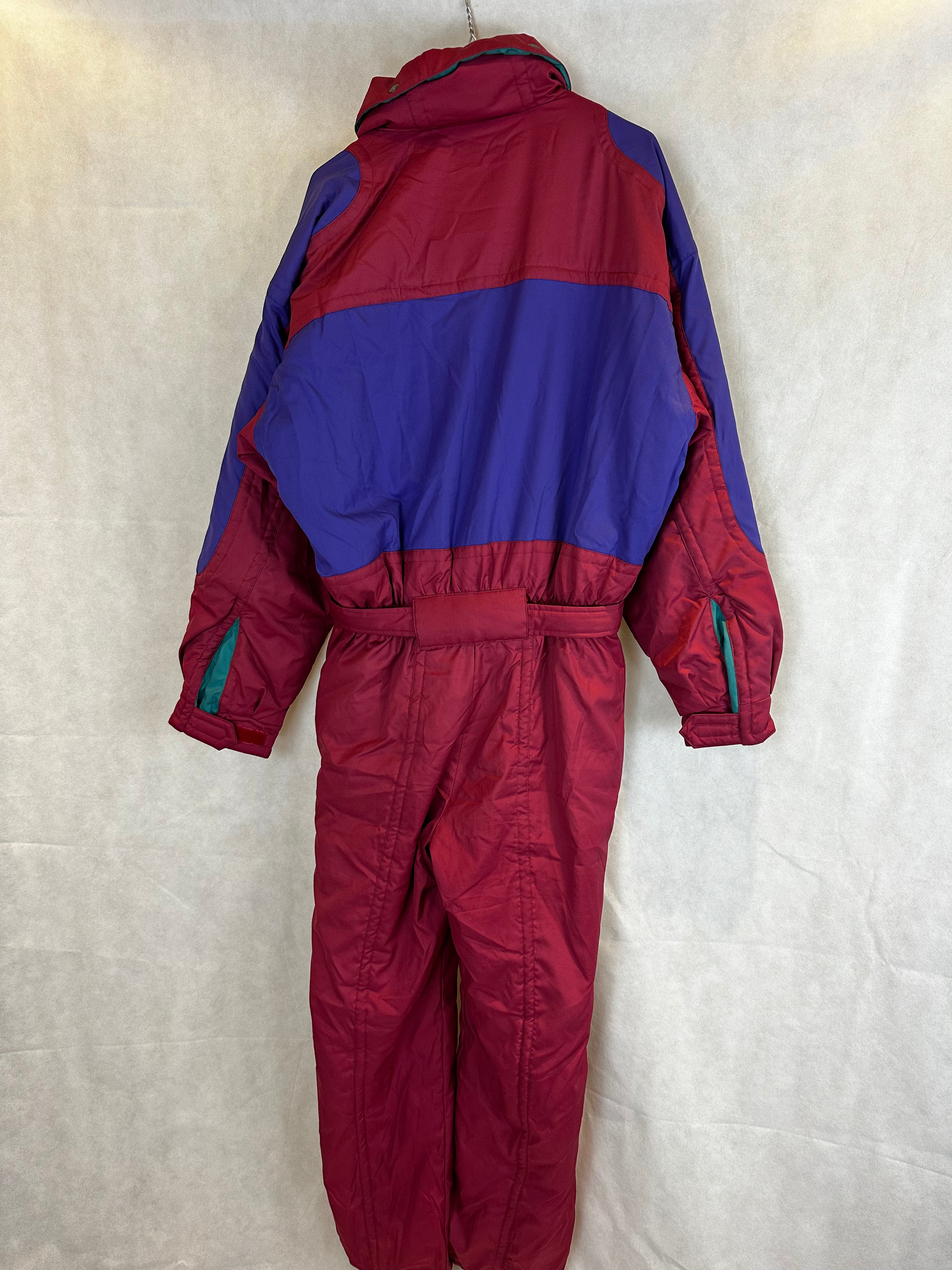 Vintage Skioverall von Dublin in rot/blau in L/XL