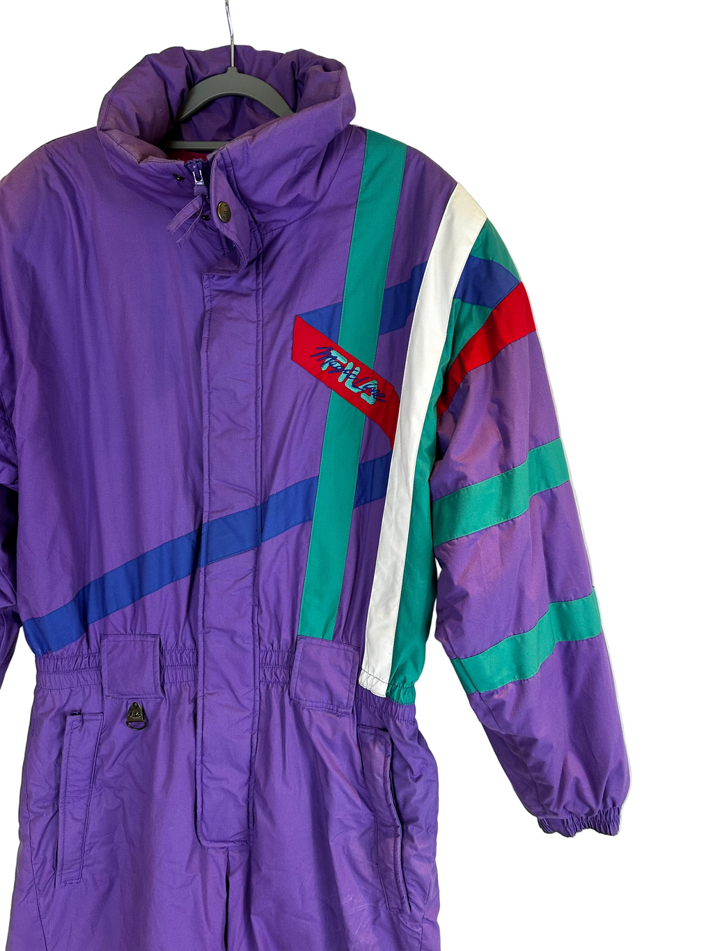 Vintage Skioverall von FILA in Lila/grün in L/XL size 52