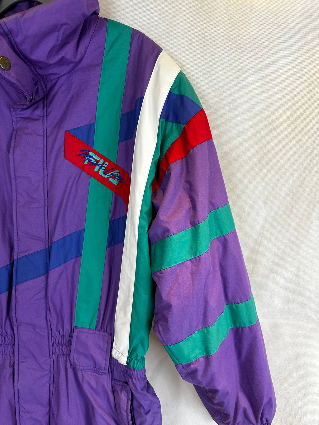 Vintage Skioverall von FILA in Lila/grün in L/XL size 52