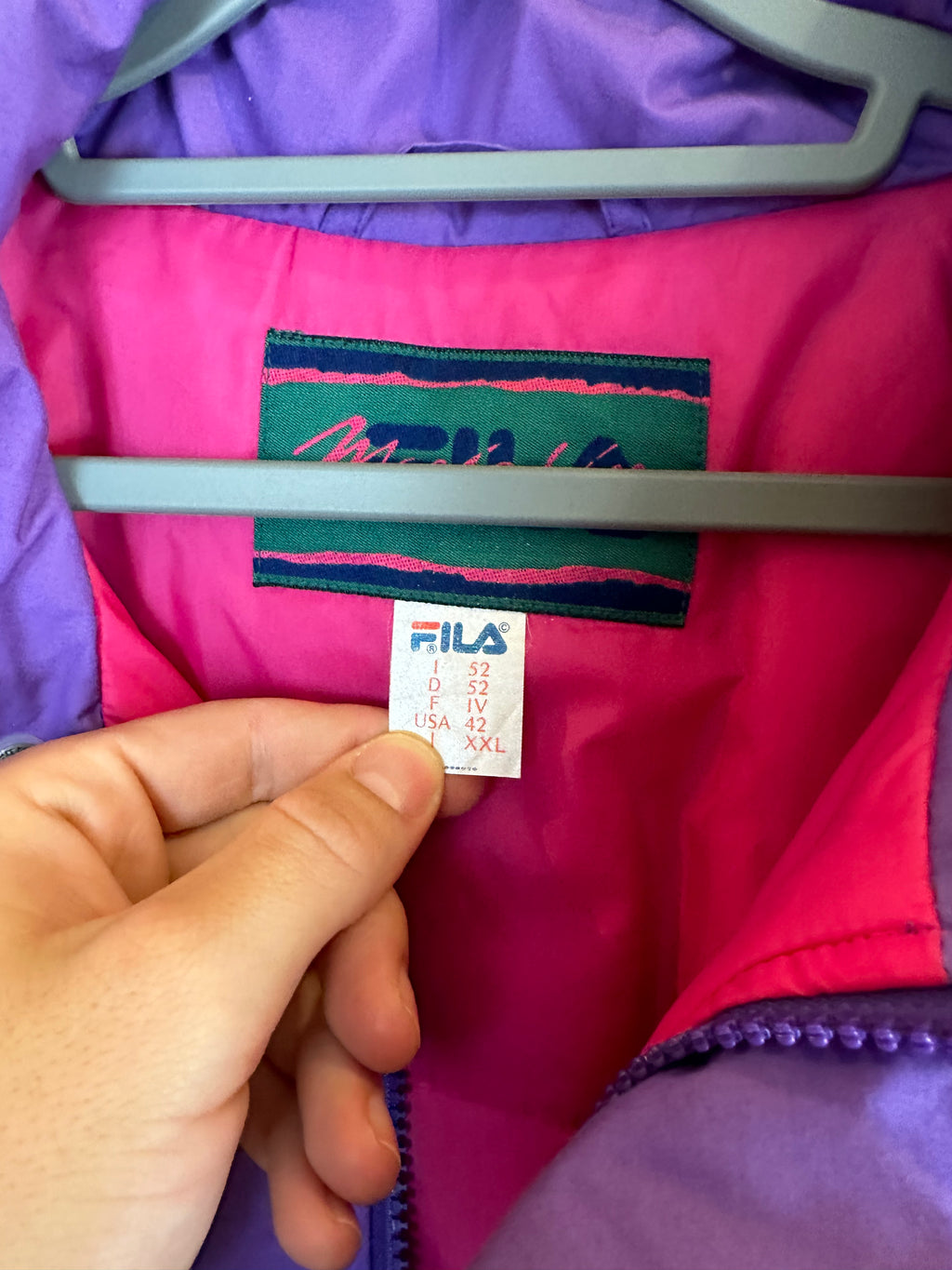 Vintage Skioverall von FILA in Lila/grün in L/XL size 52