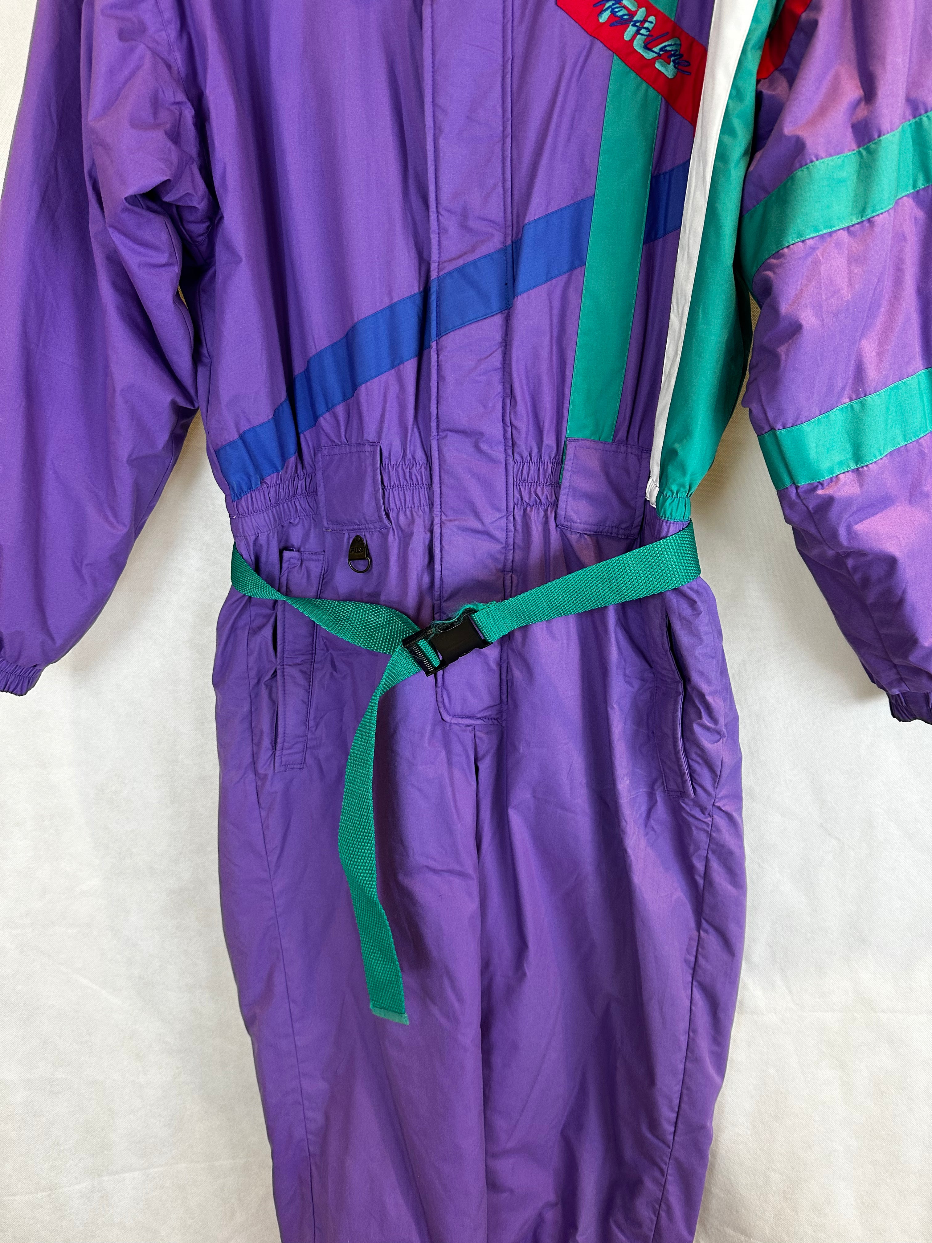 Vintage Skioverall von FILA in Lila/grün in L/XL size 52