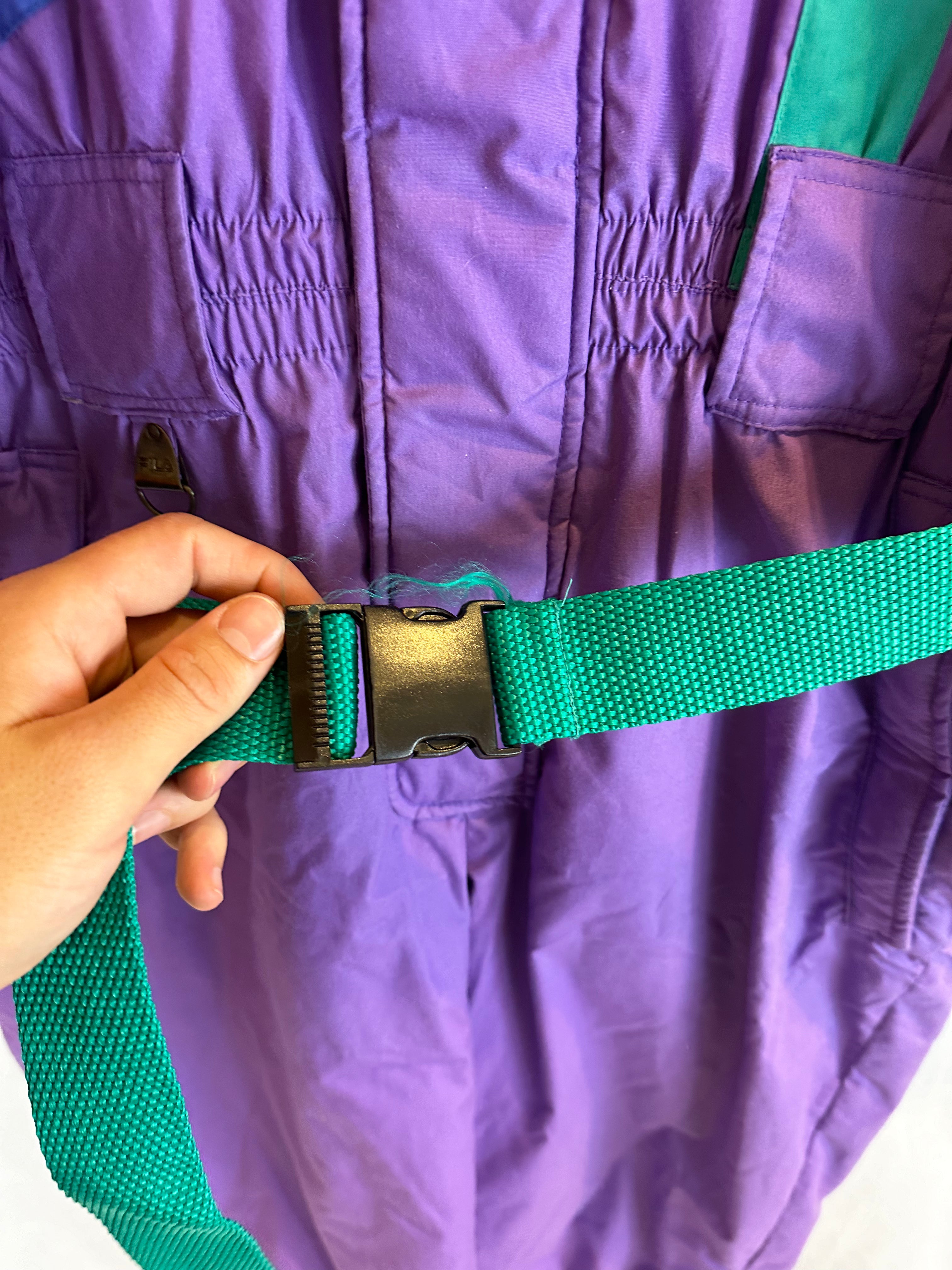 Vintage Skioverall von FILA in Lila/grün in L/XL size 52
