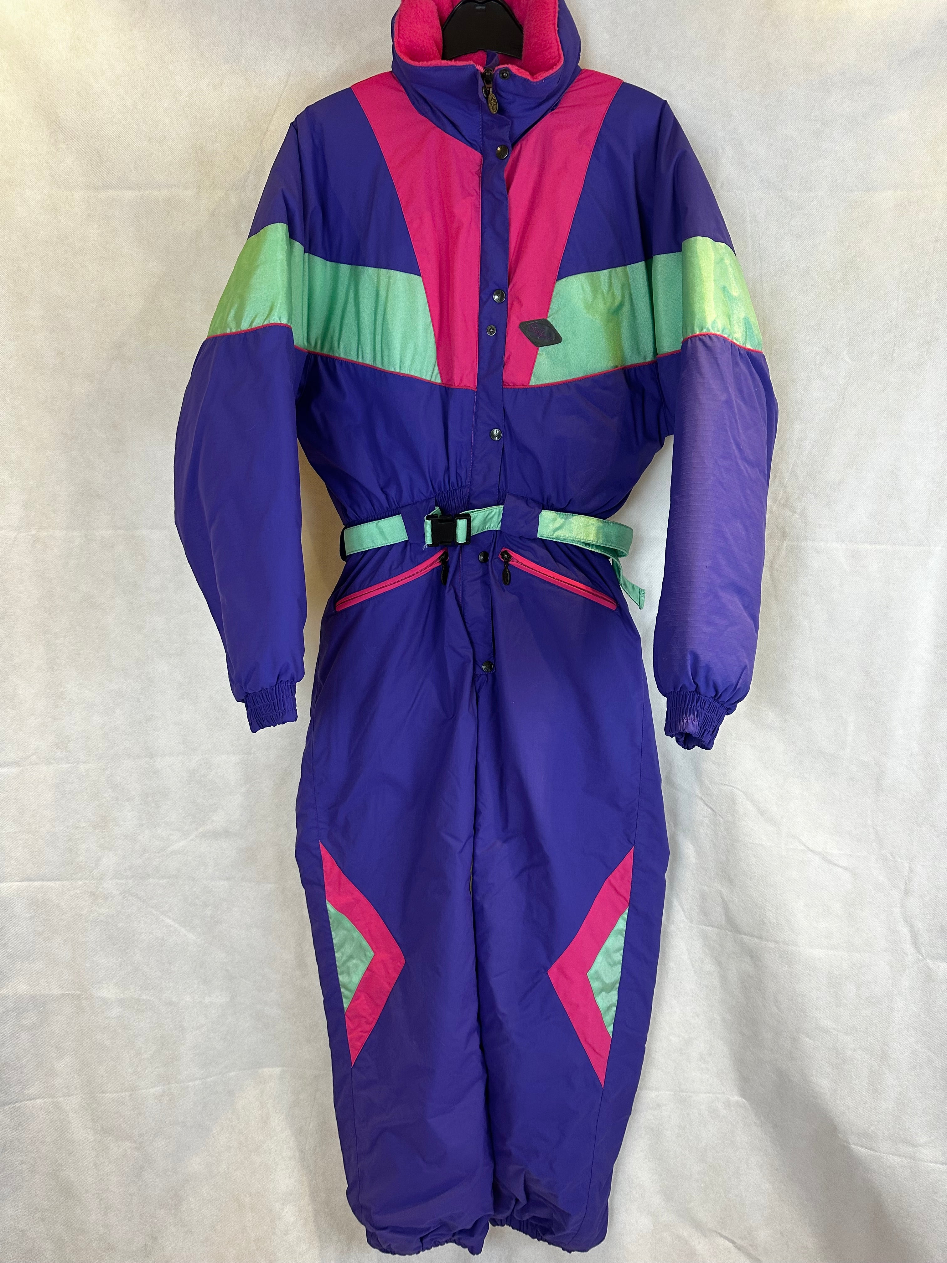 Vintage Skioverall von Stylfrance in Lila S/M für Damen Size 38/40