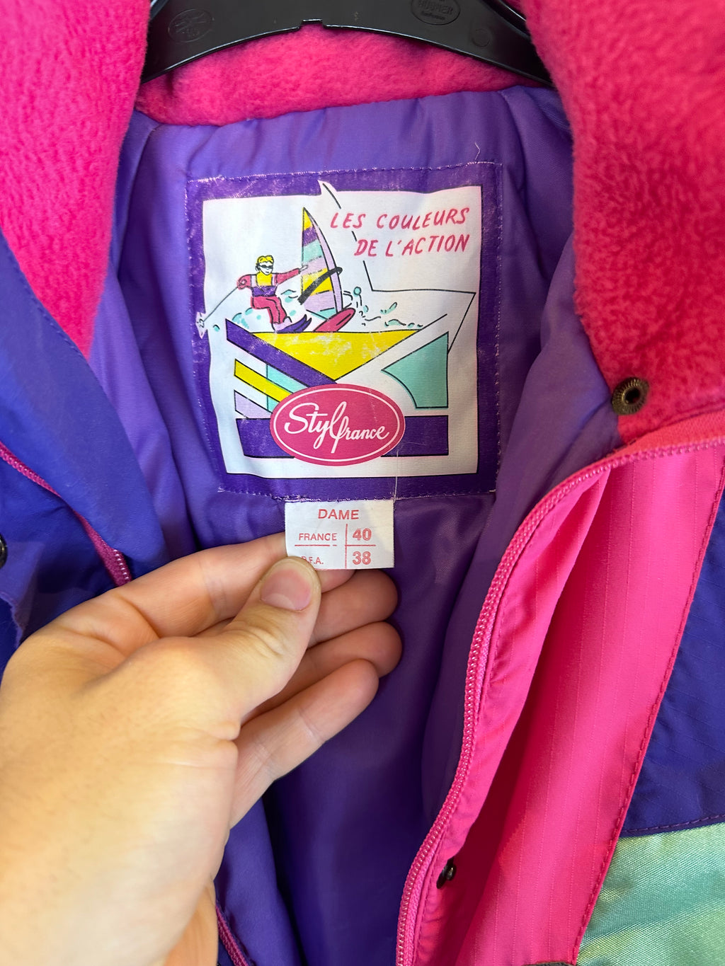 Vintage Skioverall von Stylfrance in Lila S/M für Damen Size 38/40