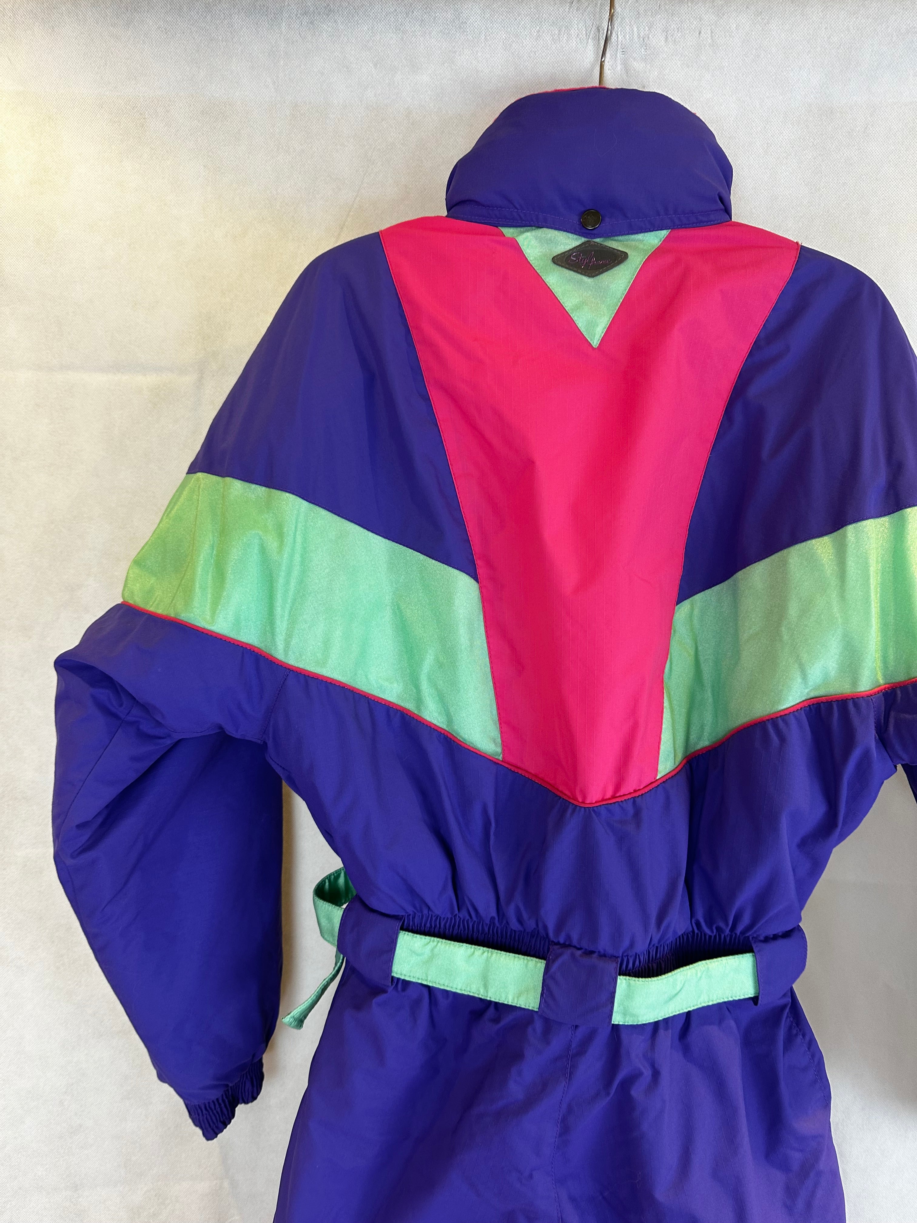 Vintage Skioverall von Stylfrance in Lila S/M für Damen Size 38/40