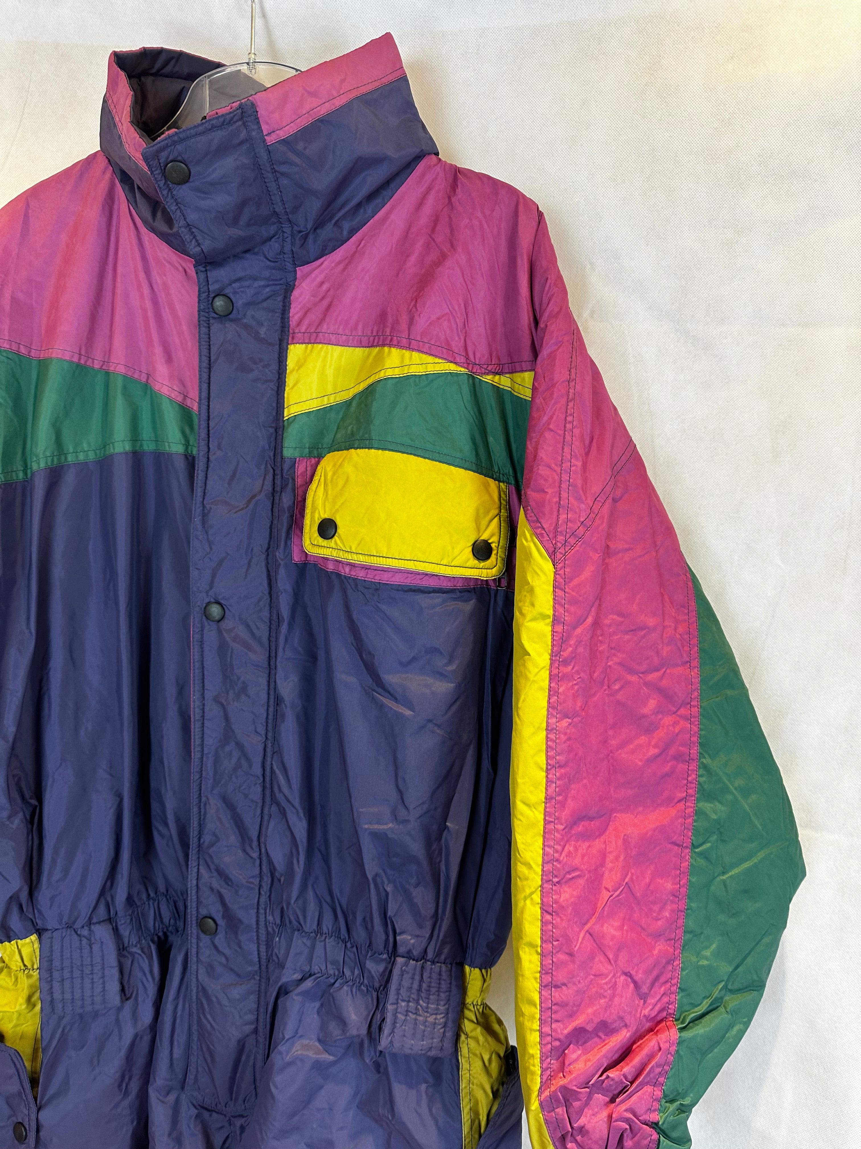 Vintage Skioverall von Egemony in M bunt