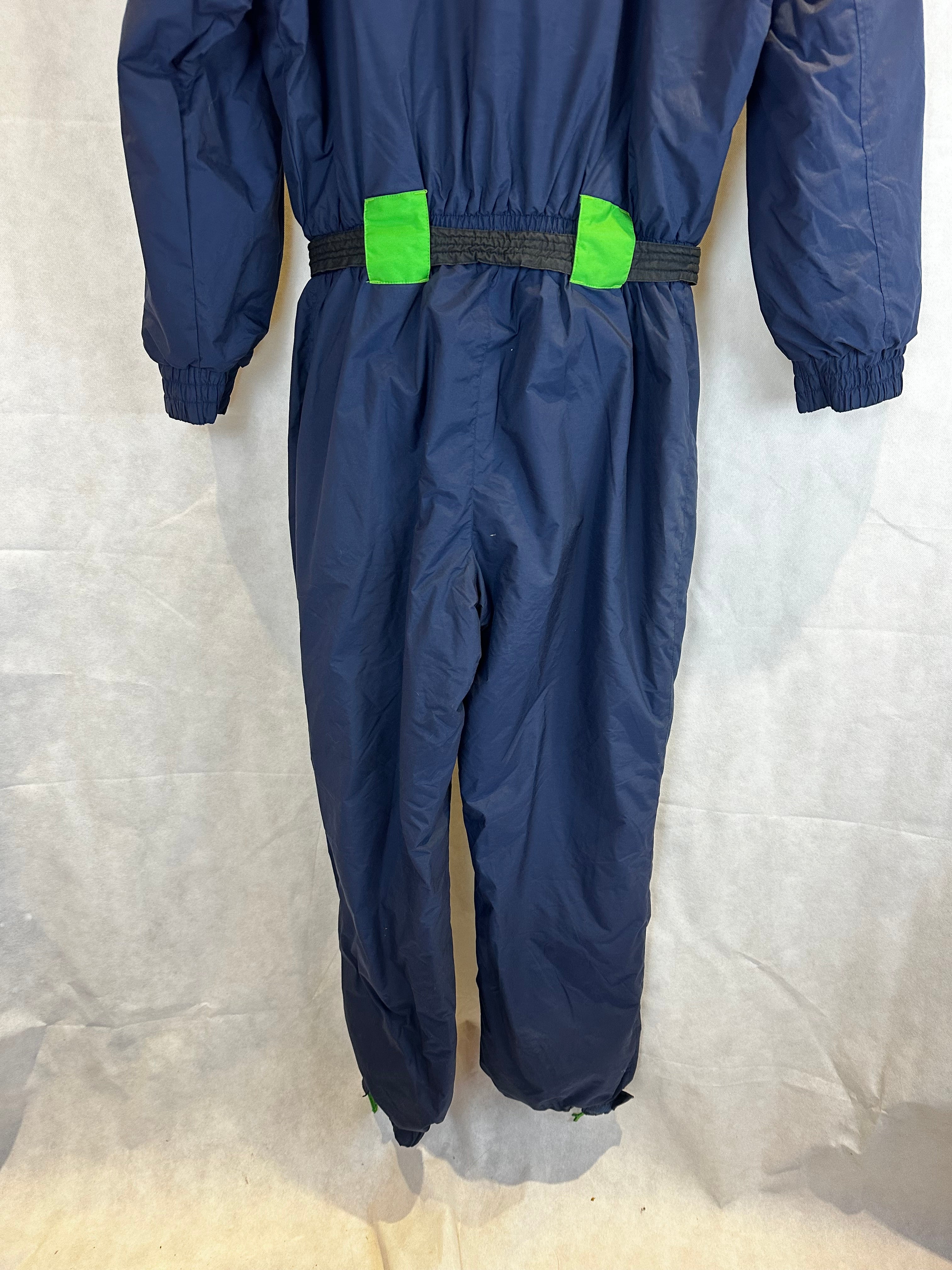 Vintage Skioverall von CAMPRI in schwarz/Lila in L/XL