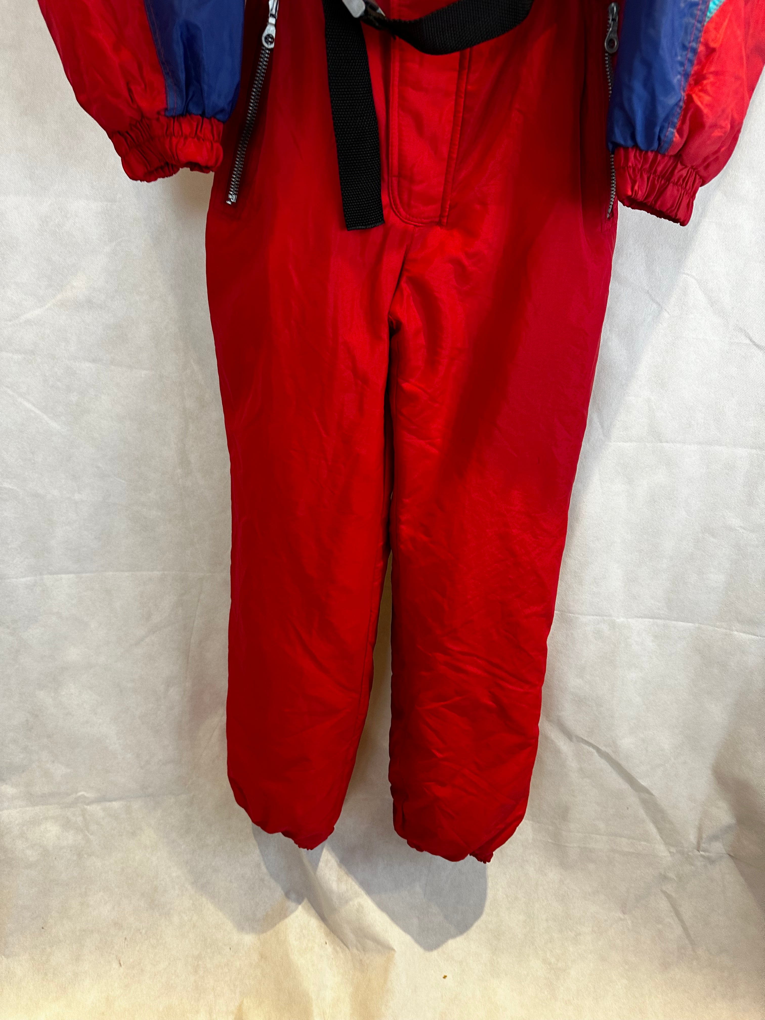 Vintage Skioverall von McRoss in rot/blau in L