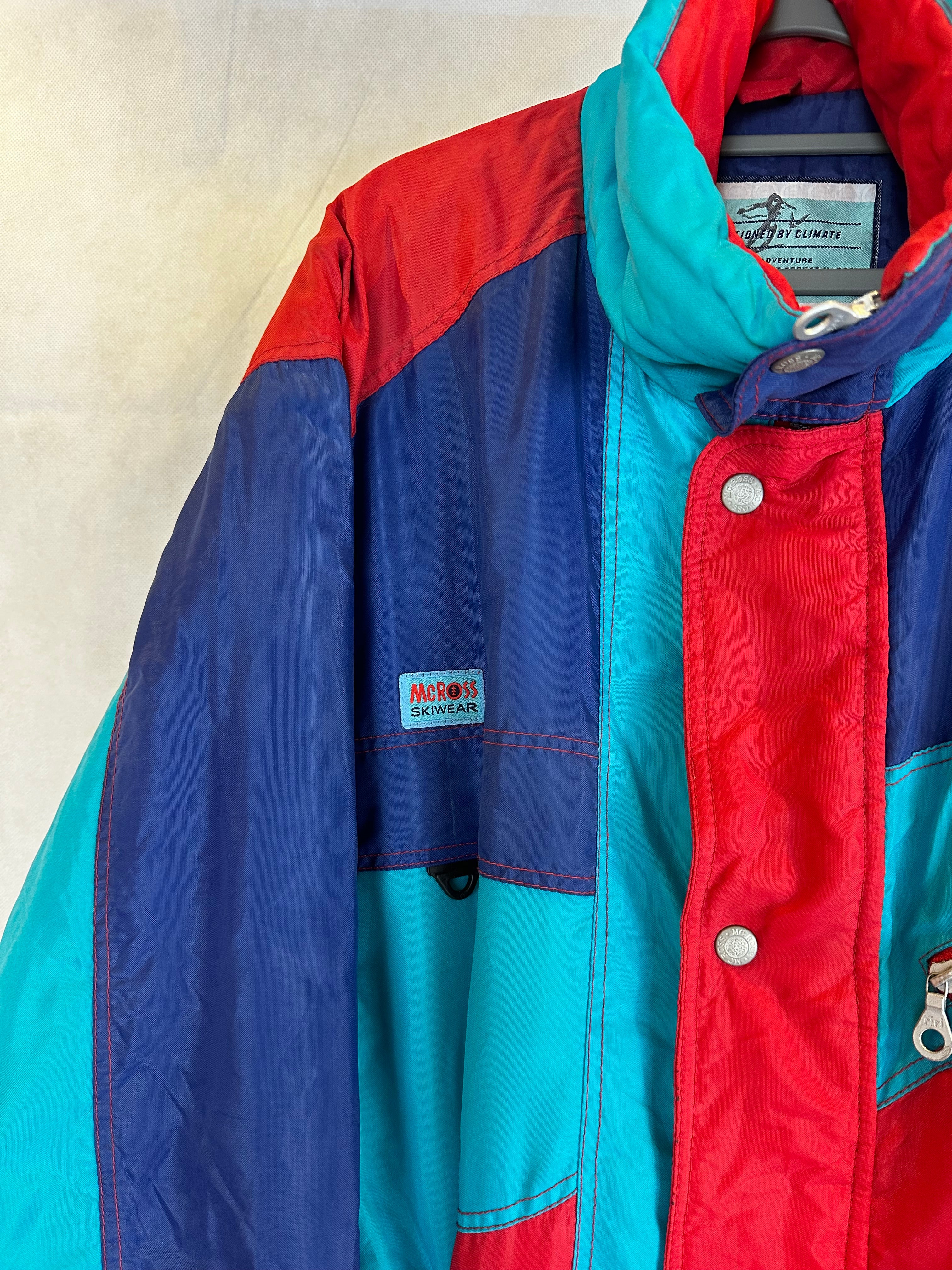 Vintage Skioverall von McRoss in rot/blau in L