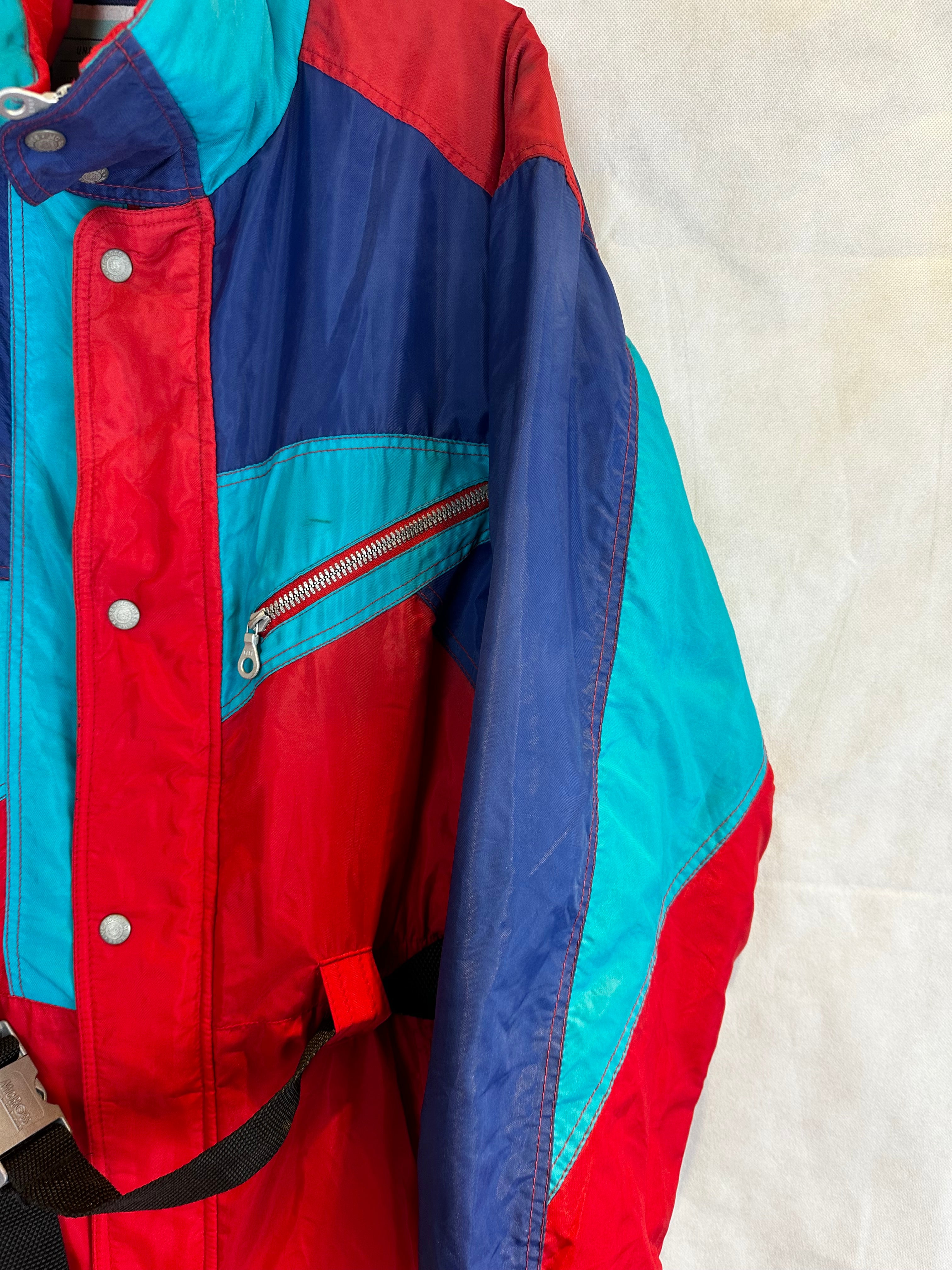 Vintage Skioverall von McRoss in rot/blau in L