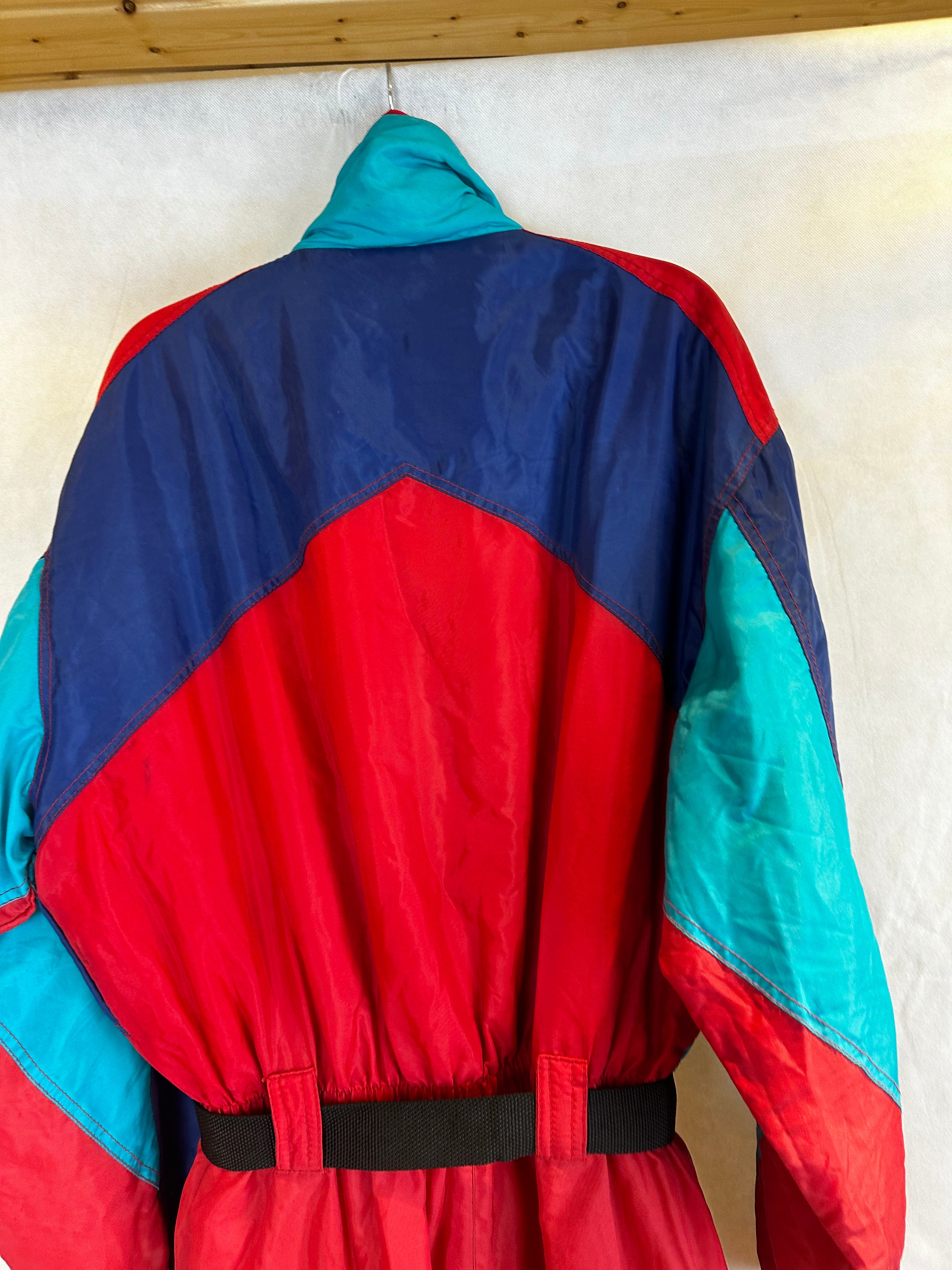 Vintage Skioverall von McRoss in rot/blau in L