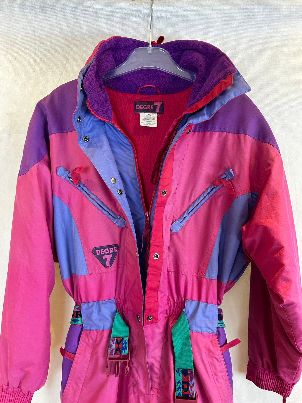 Vintage Skioverall von Degree in rosa/lila S/M