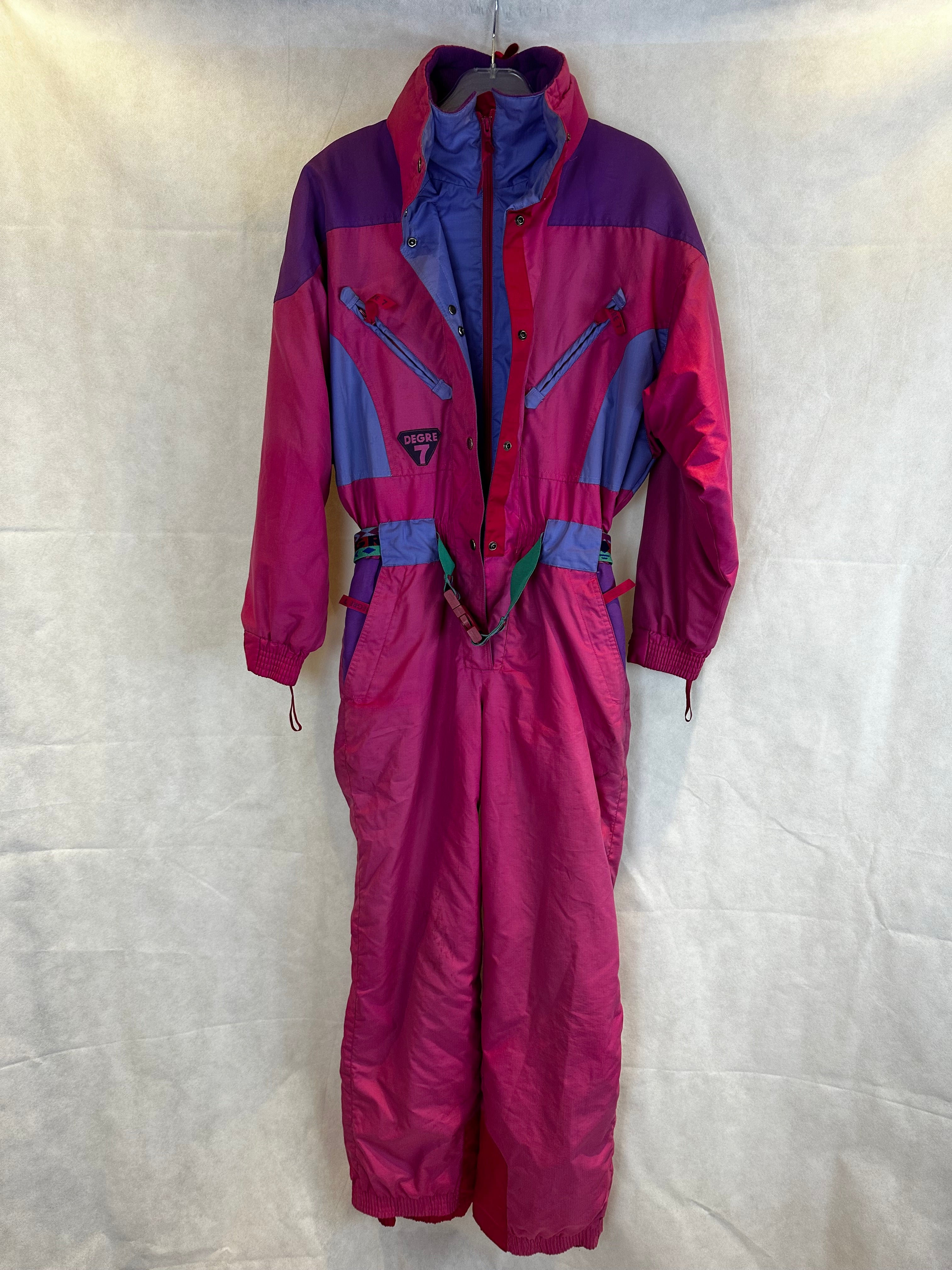 Vintage Skioverall von Degree in rosa/lila S/M