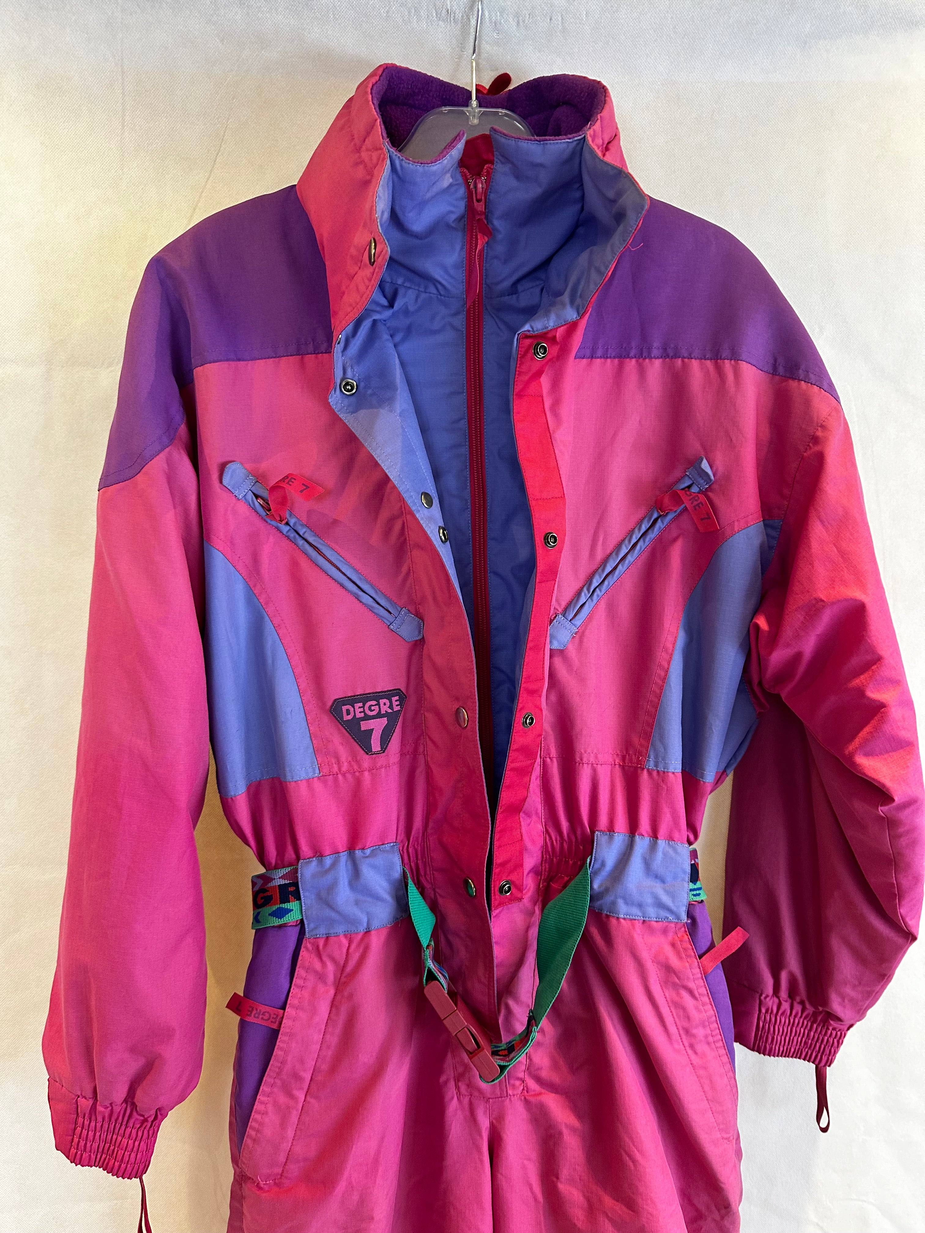 Vintage Skioverall von Degree in rosa/lila S/M