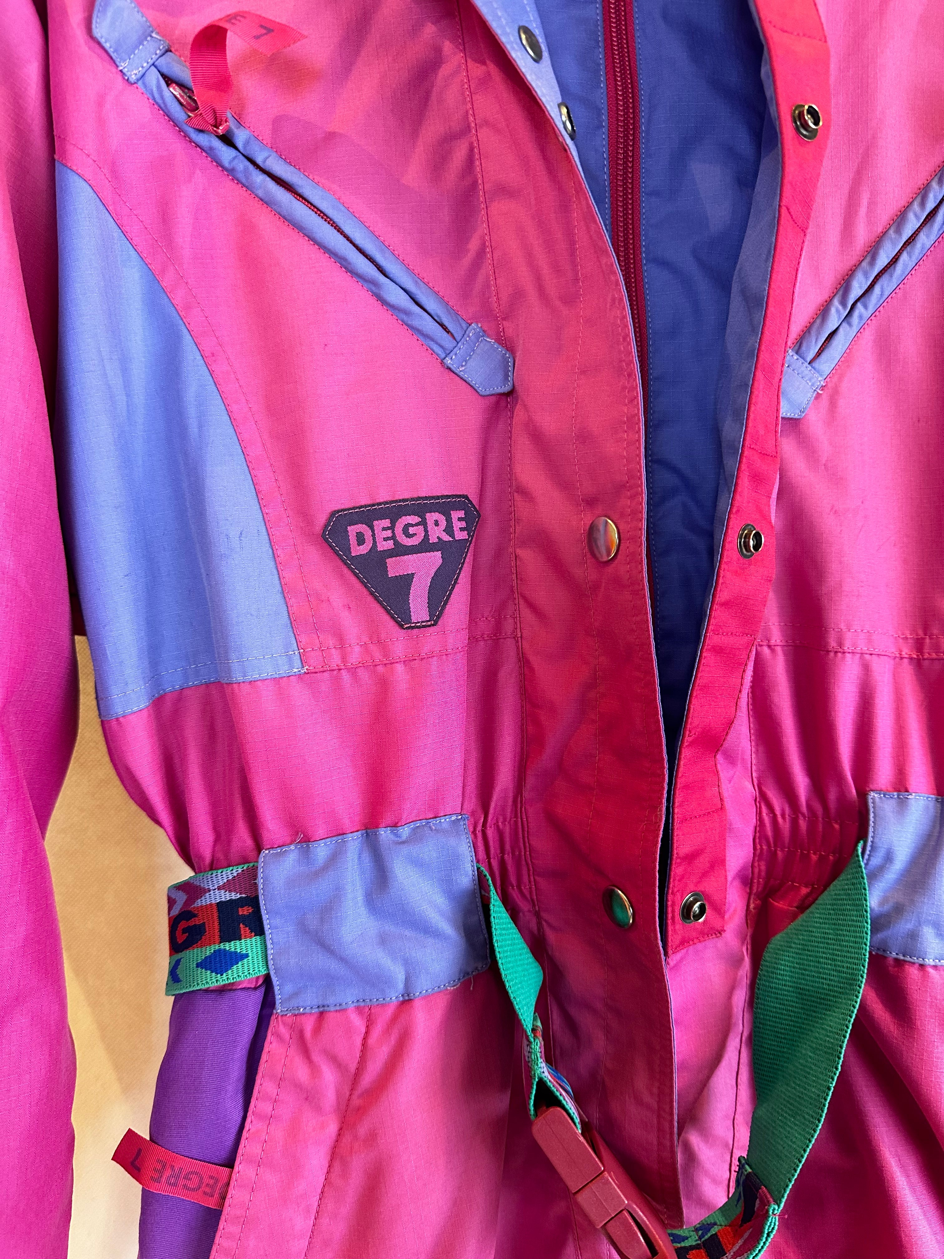 Vintage Skioverall von Degree in rosa/lila S/M