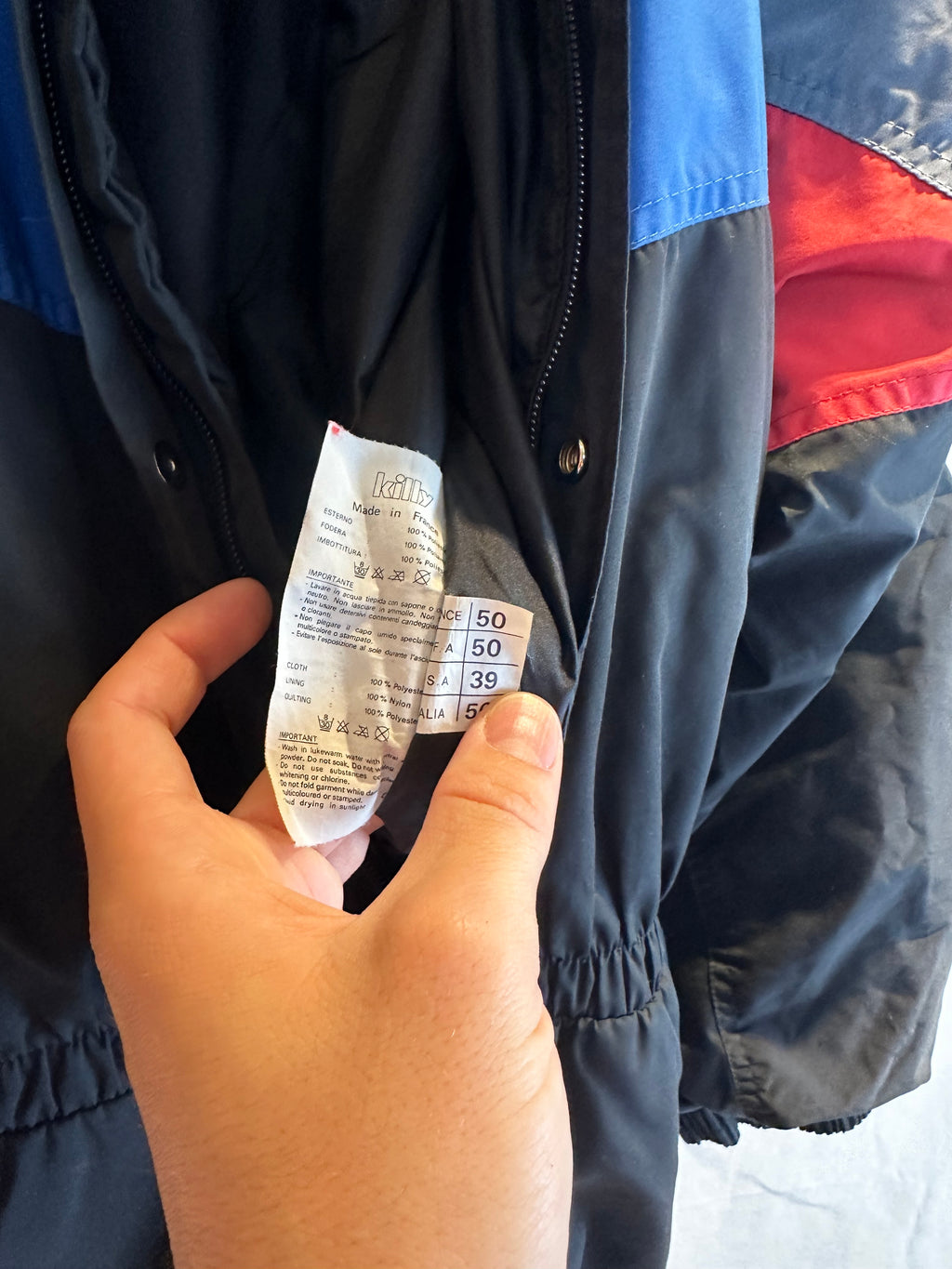 Vintage Skioverall in schwarz/grau in L in SIZE 50