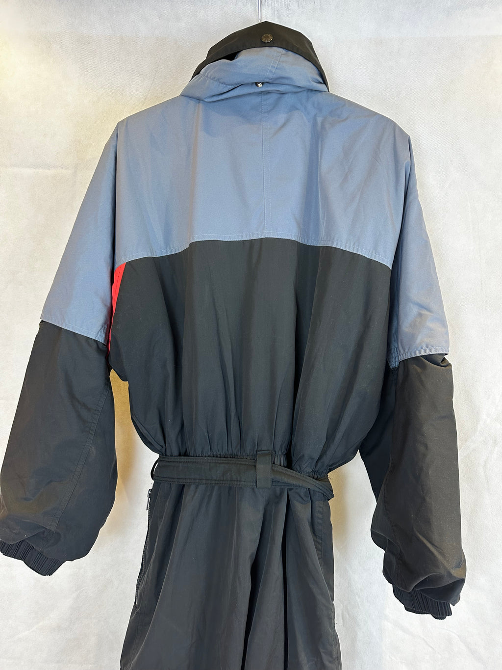 Vintage Skioverall in schwarz/grau in L in SIZE 50