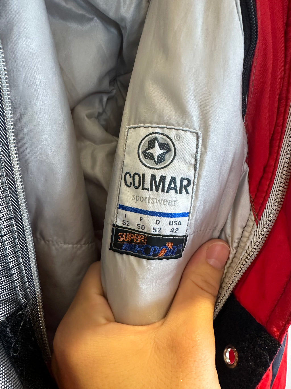 Vintage Skioverall von COLMAR in rot in L in 52