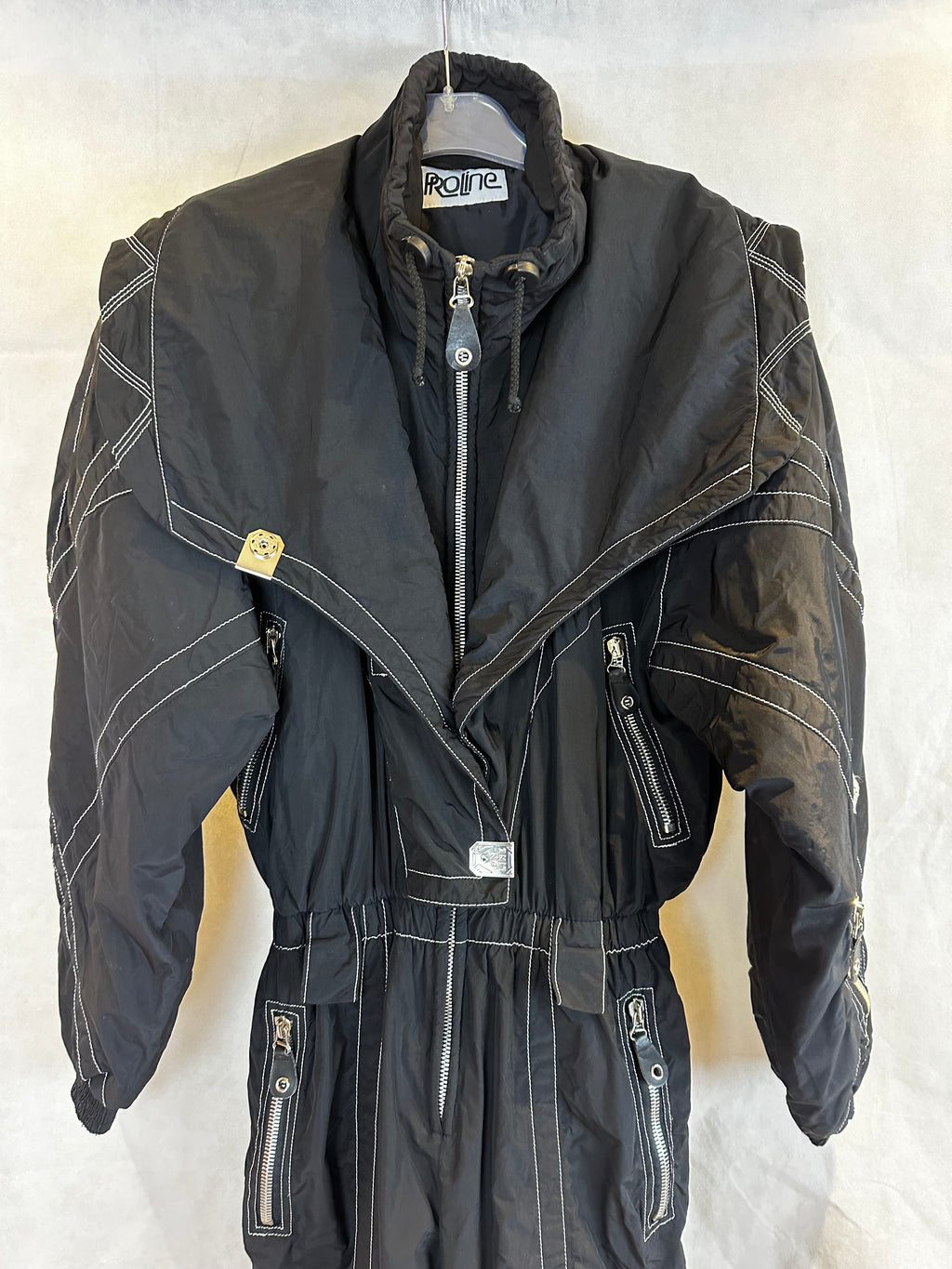 Vintage Skioverall von PRoline in Schwarz