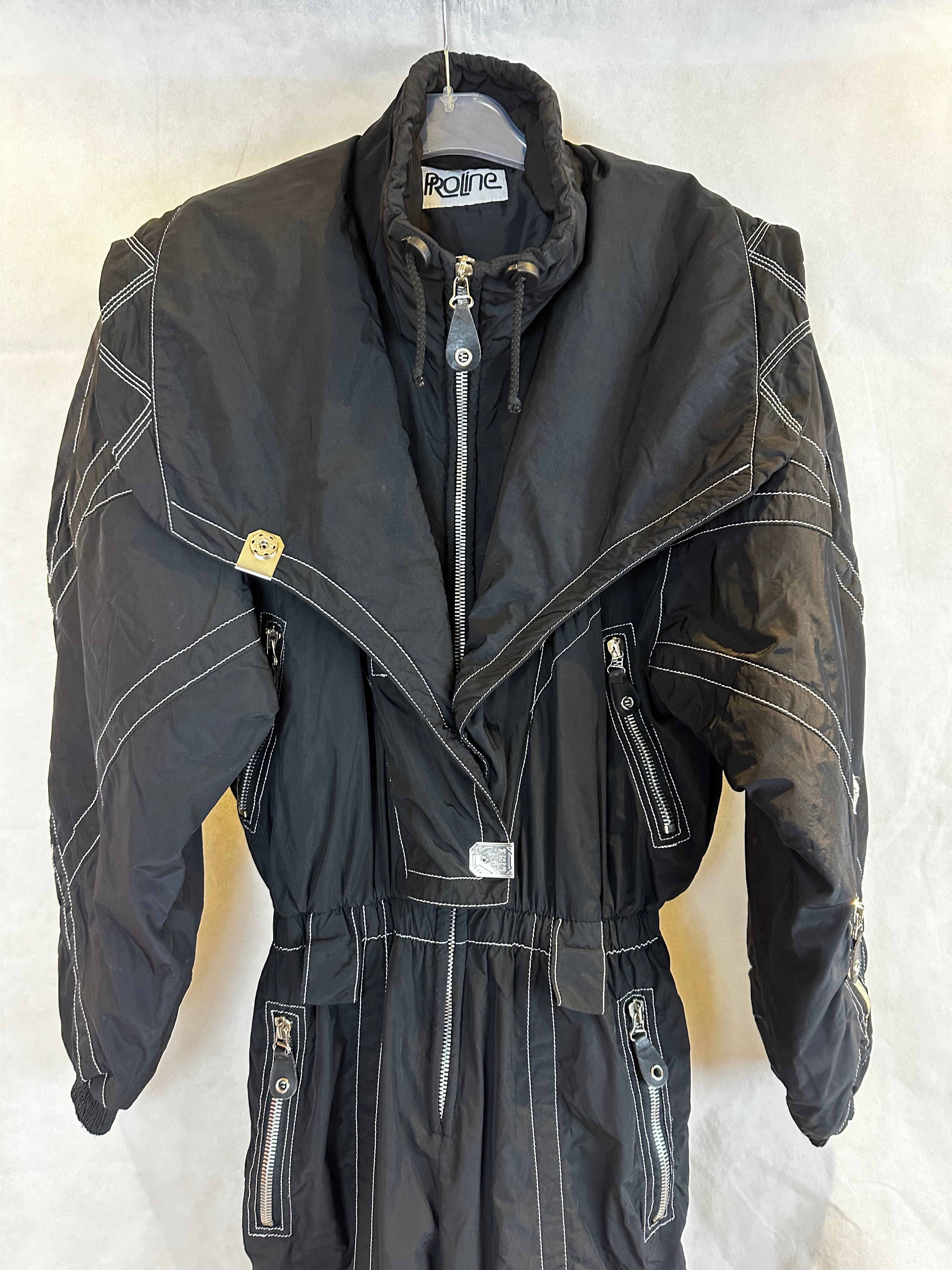 Vintage Skioverall von PRoline in Schwarz