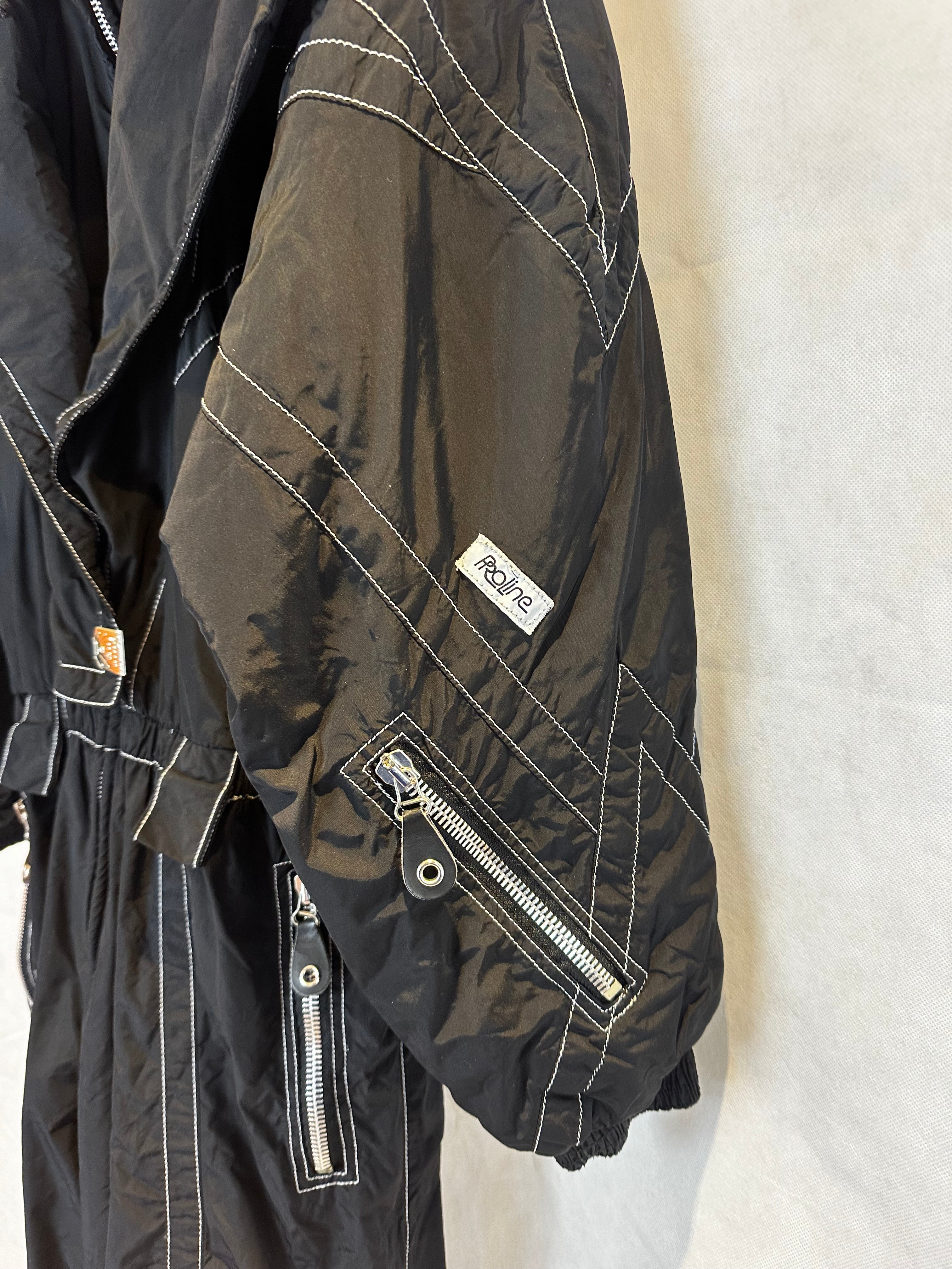 Vintage Skioverall von PRoline in Schwarz