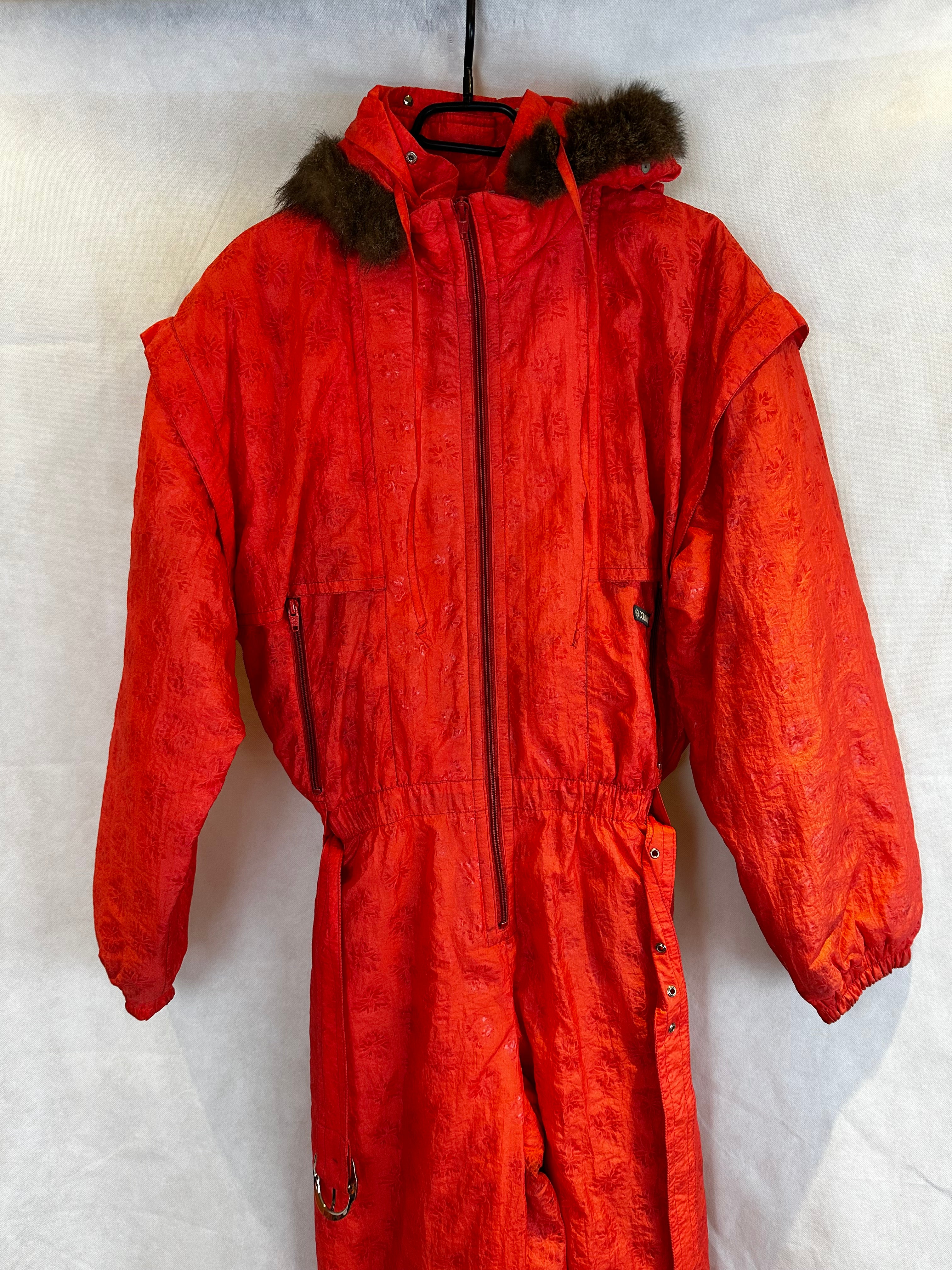 Vintage Skioverall von Colmar in orange in M/L