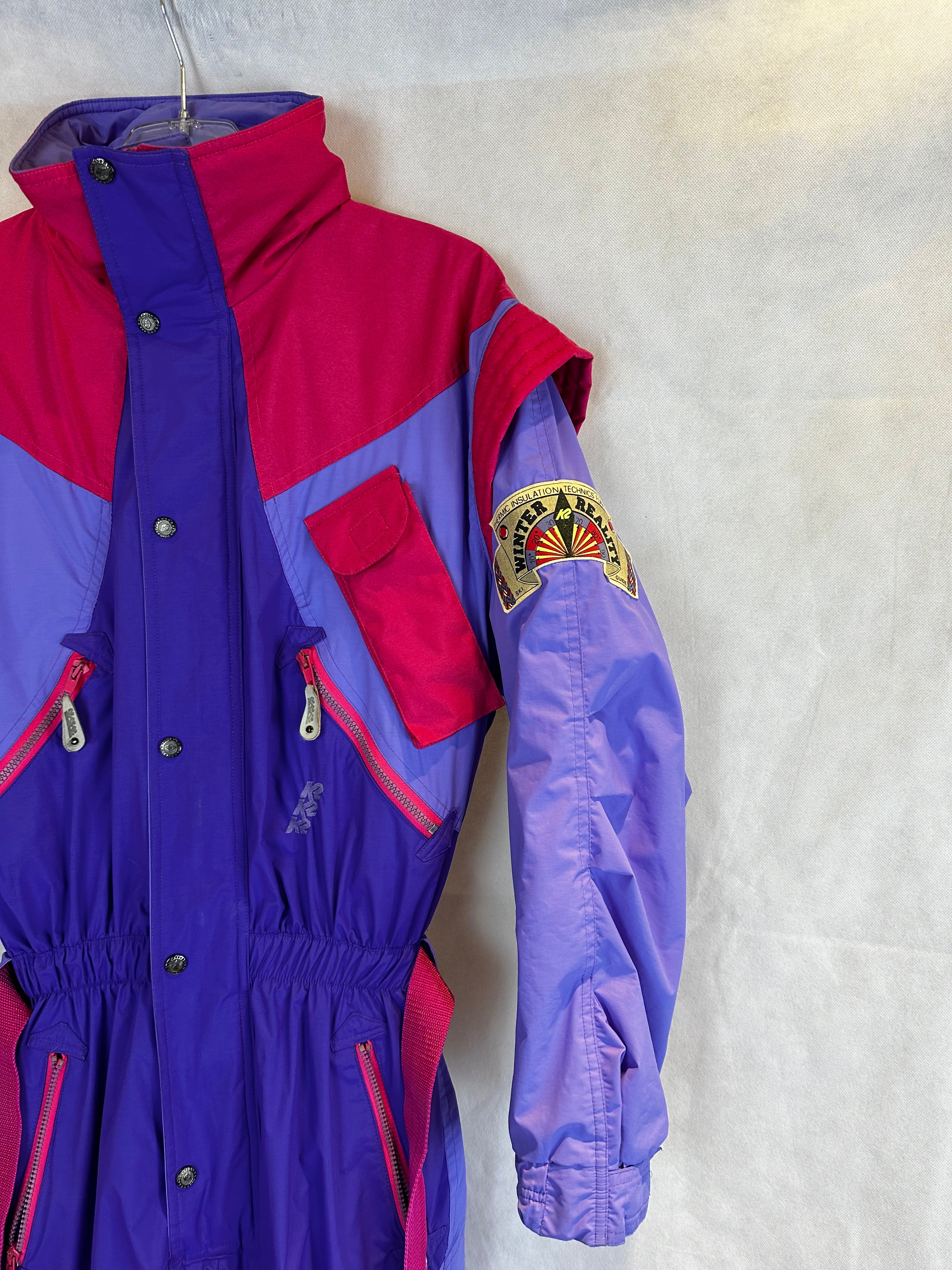 Vintage Skioverall von K2 in S/M Bunt