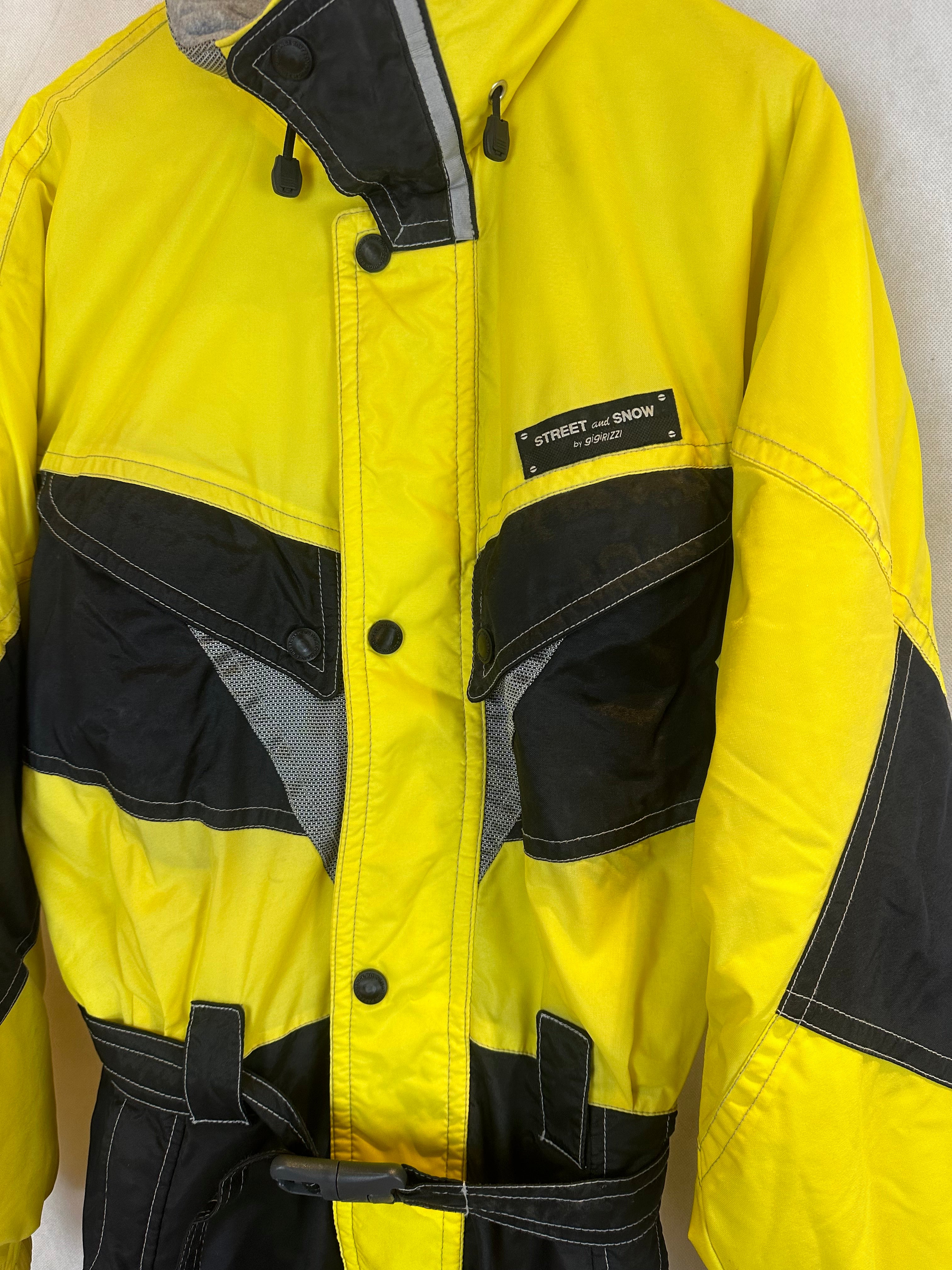 Vintage Skioverall von Street and Snow in gelb/schwarz in L/XL SIZE 48