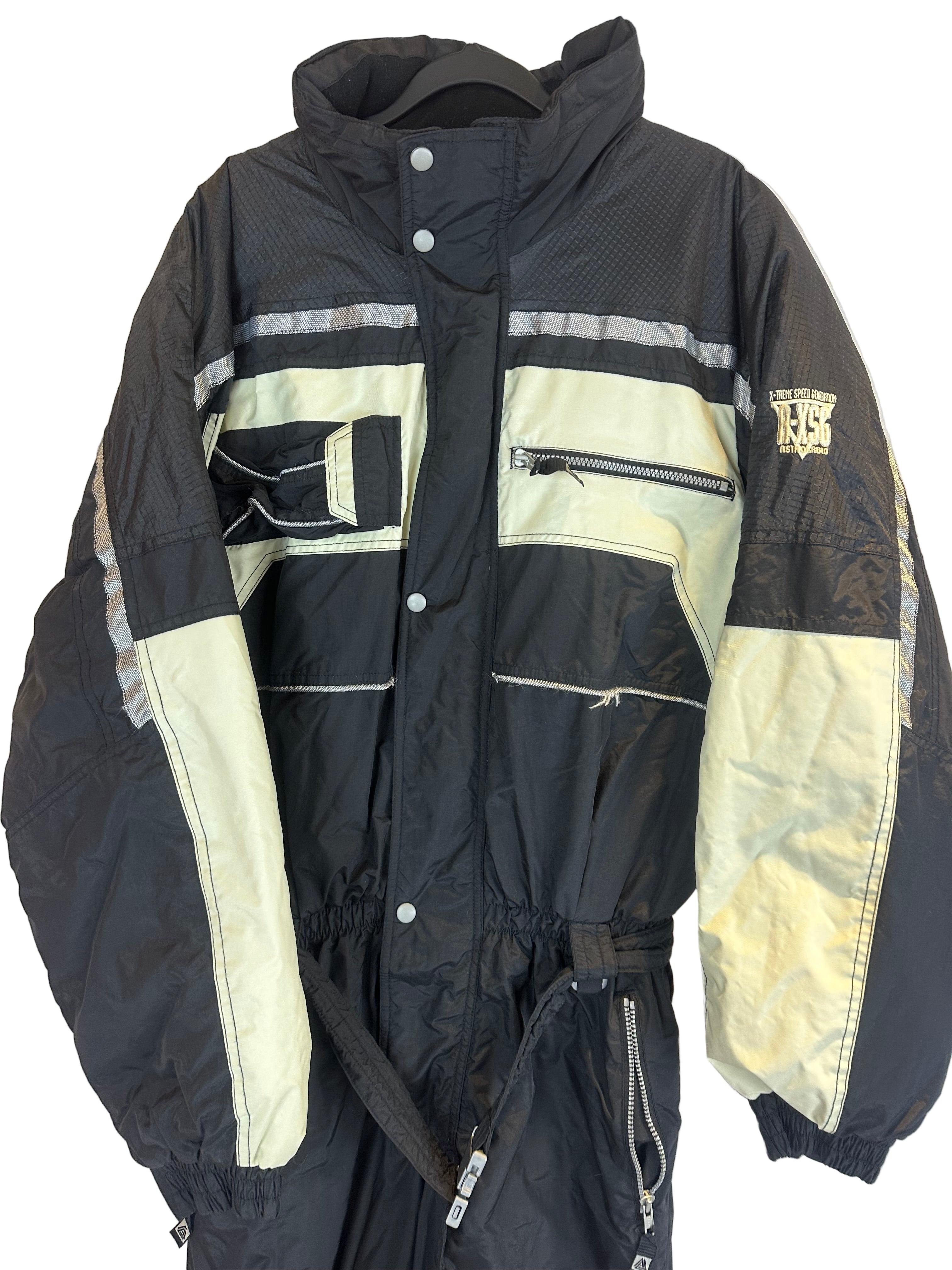 Vintage Skioverall  in Schwarz/weiss in M size 54