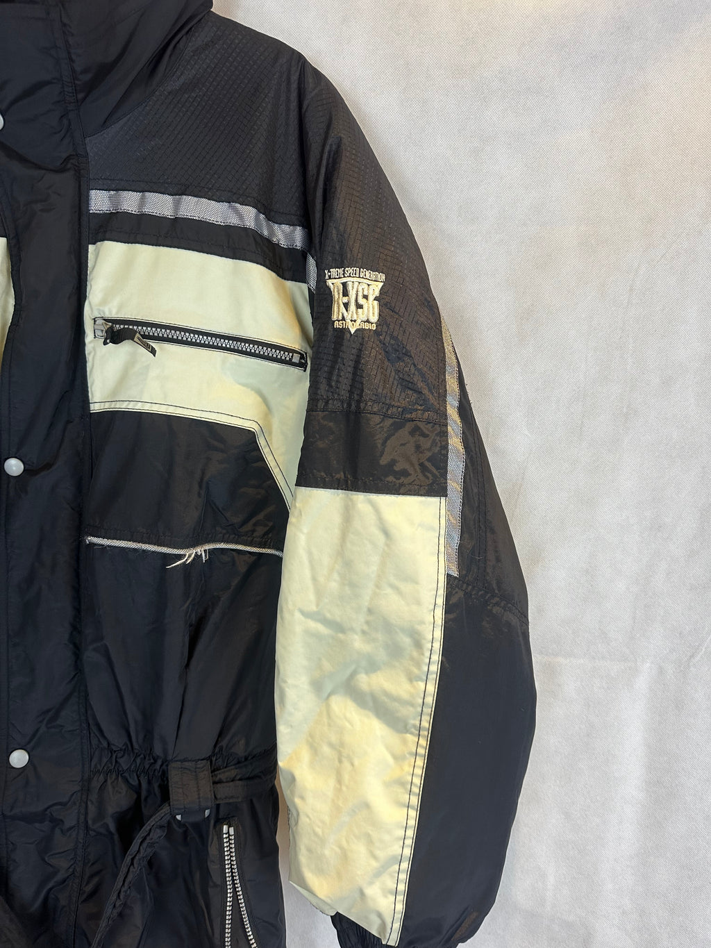 Vintage Skioverall  in Schwarz/weiss in M size 54