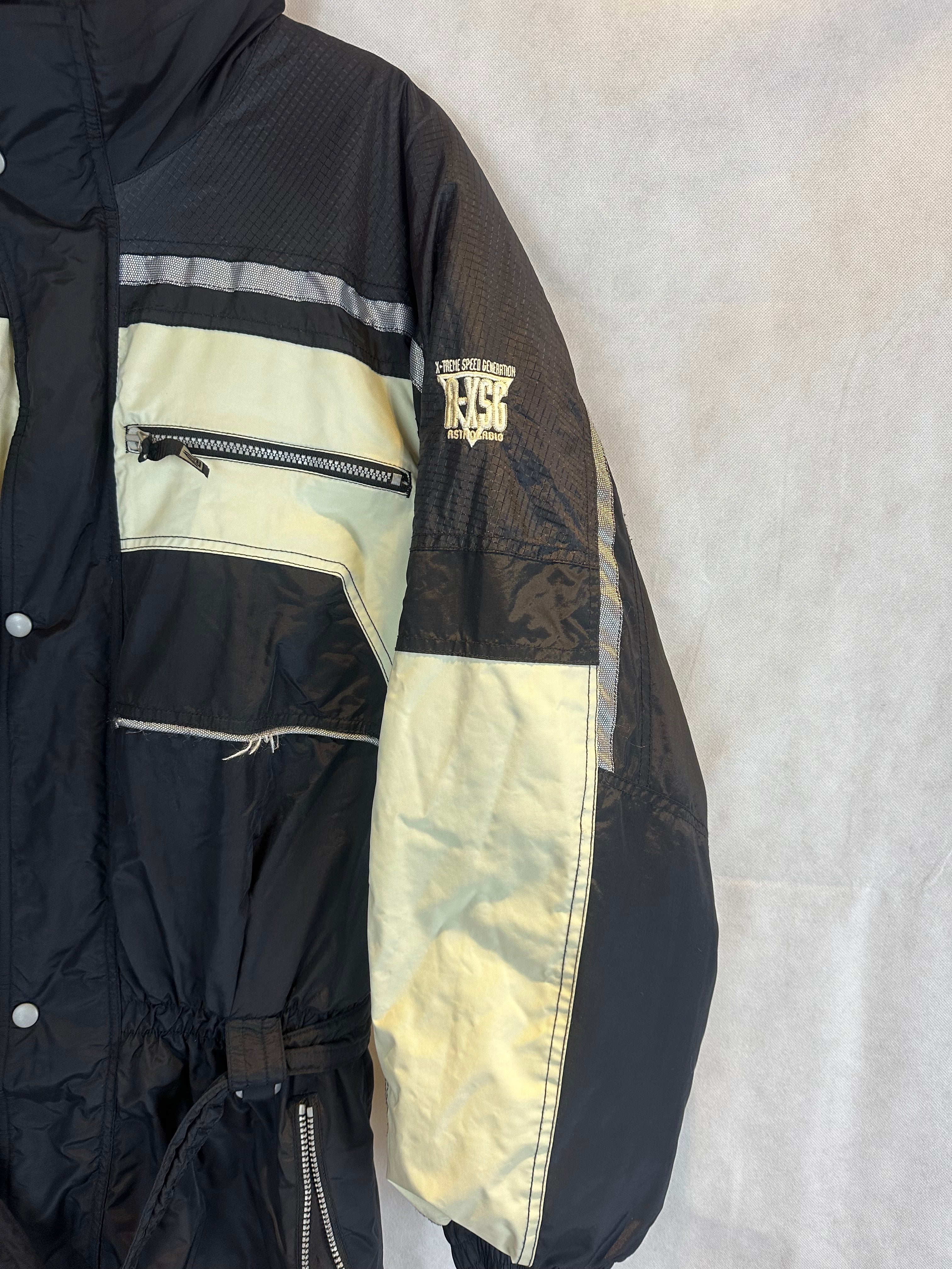 Vintage Skioverall  in Schwarz/weiss in M size 54