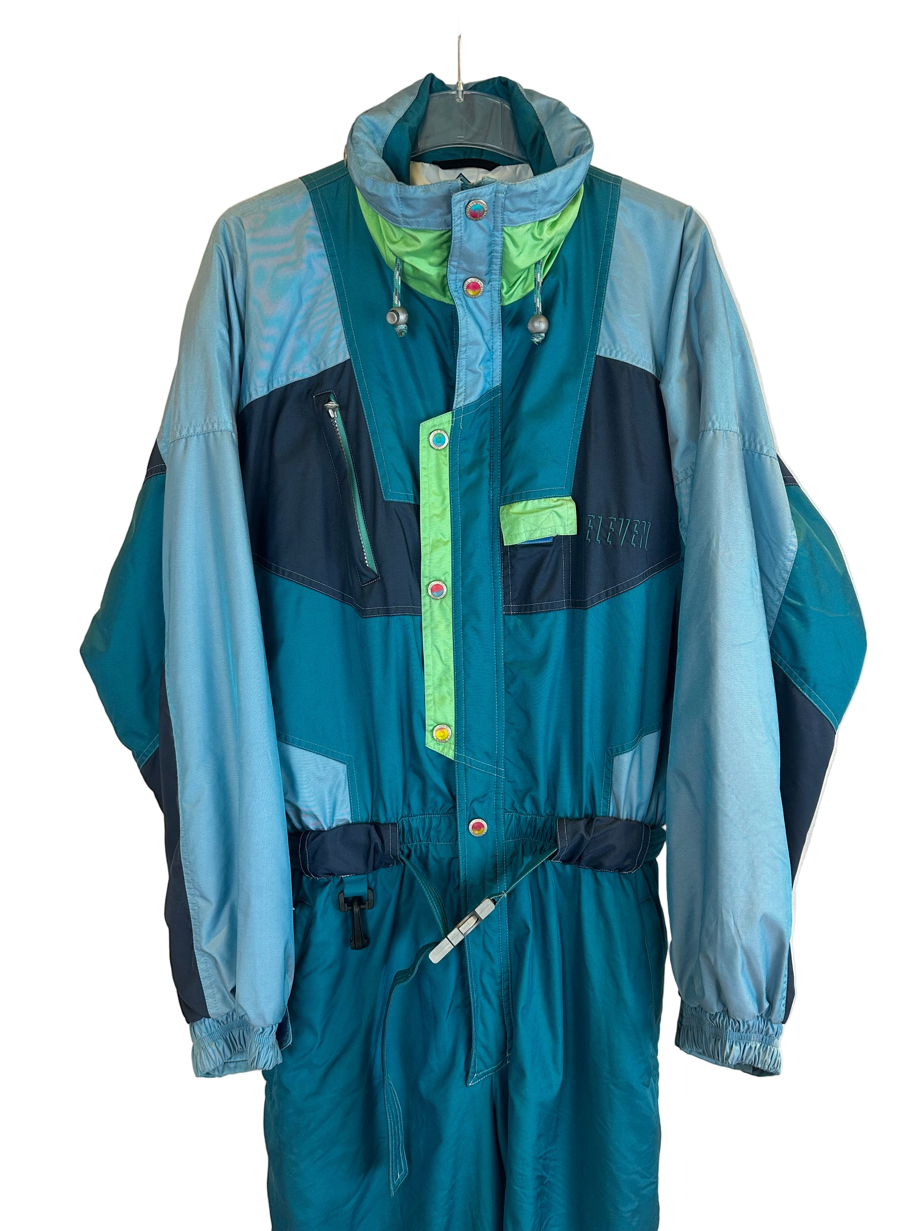 Vintage Skioverall von ELEVEN in Blau in L