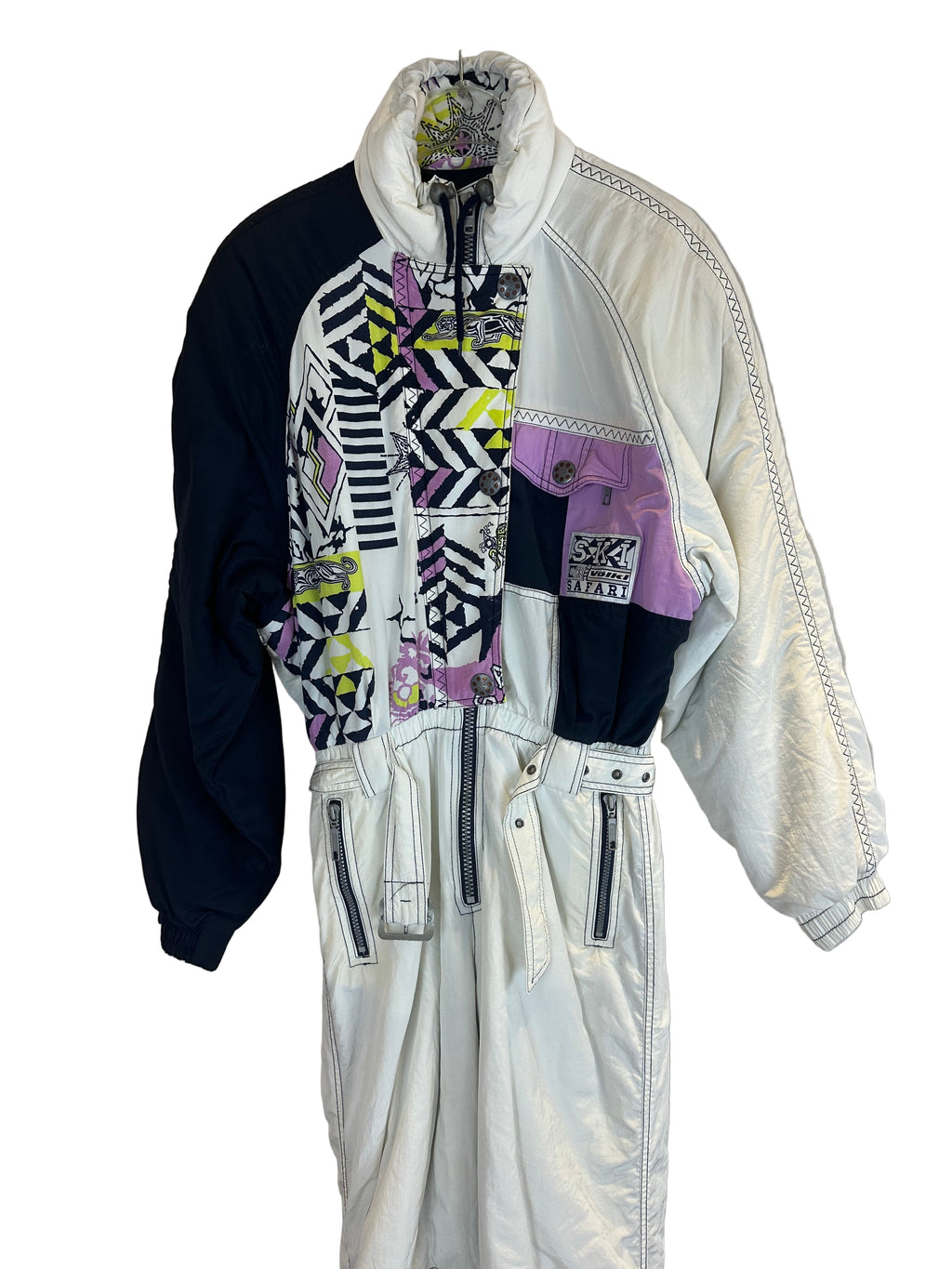 Vintage Skioverall in weiss in S/M