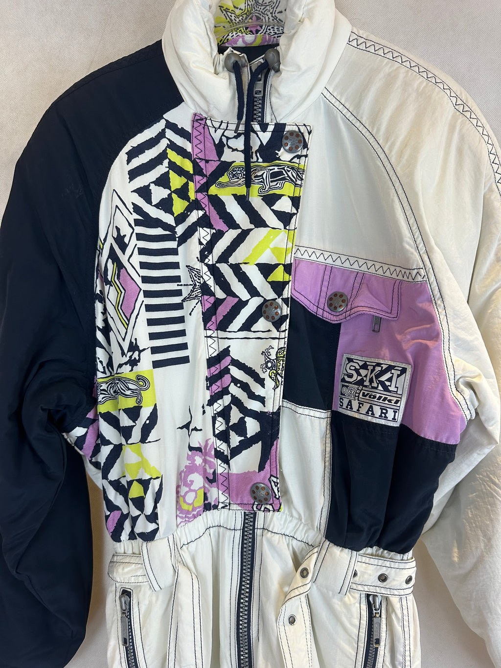 Vintage Skioverall in weiss in S/M